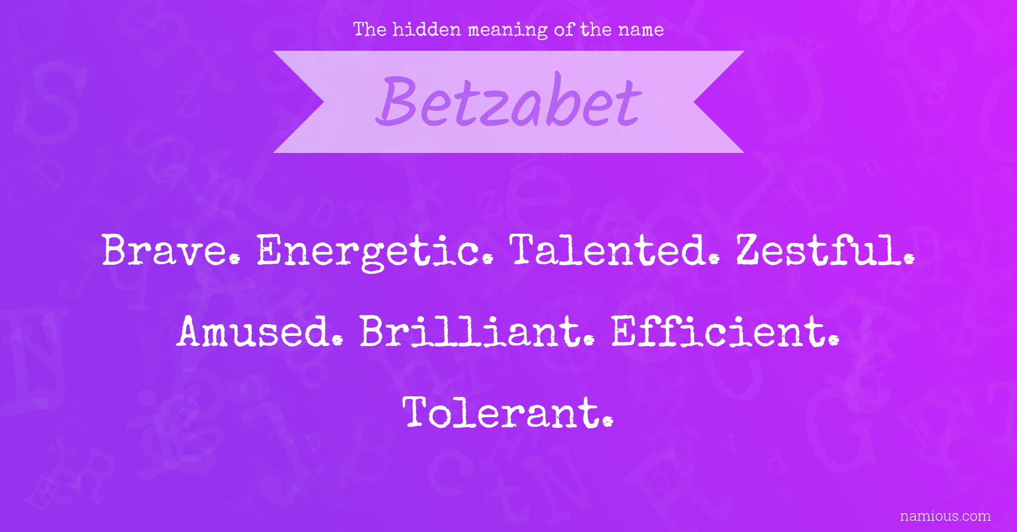 The hidden meaning of the name Betzabet