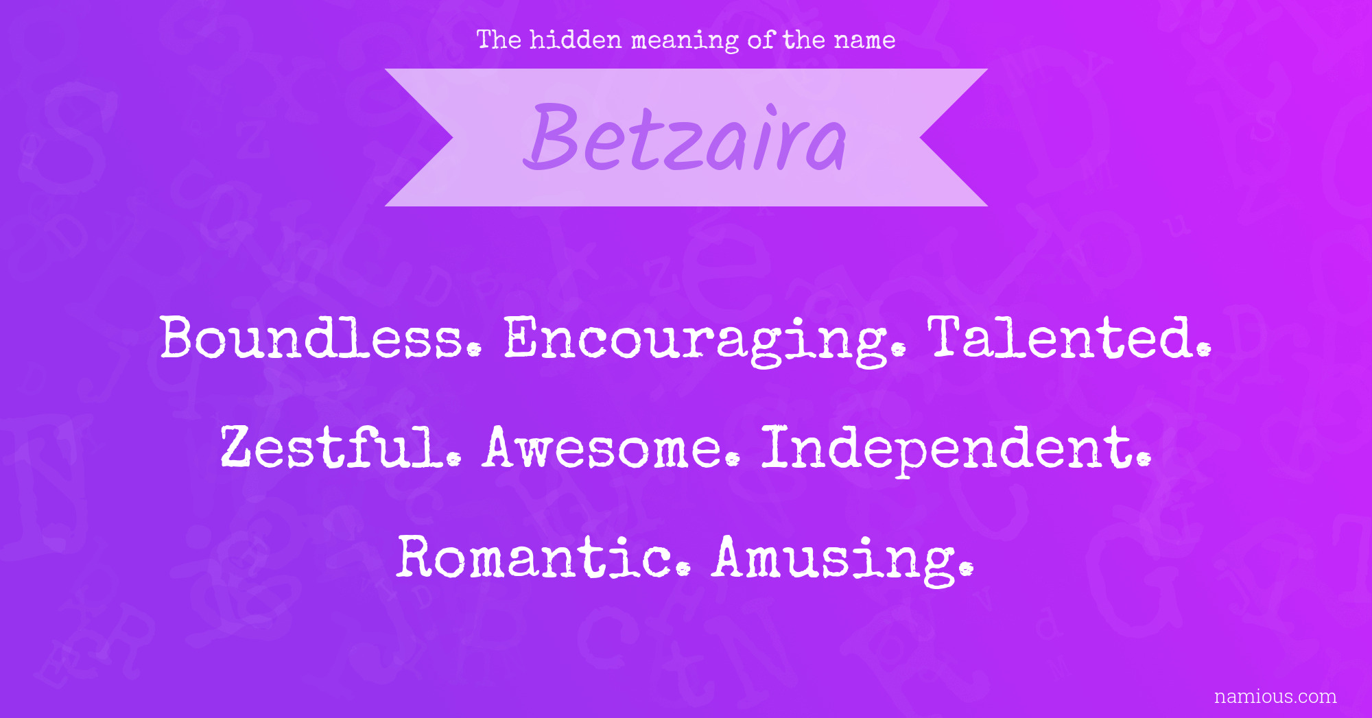 The hidden meaning of the name Betzaira