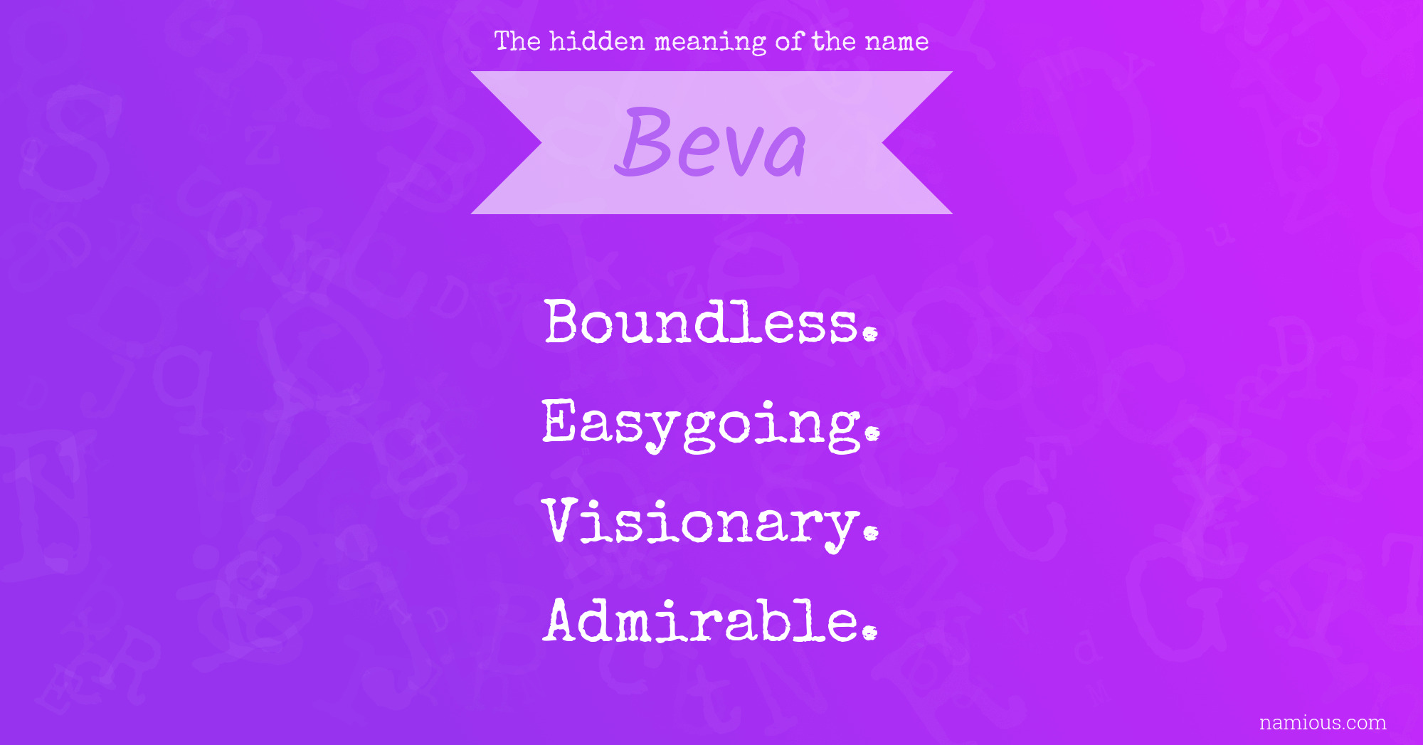 The hidden meaning of the name Beva