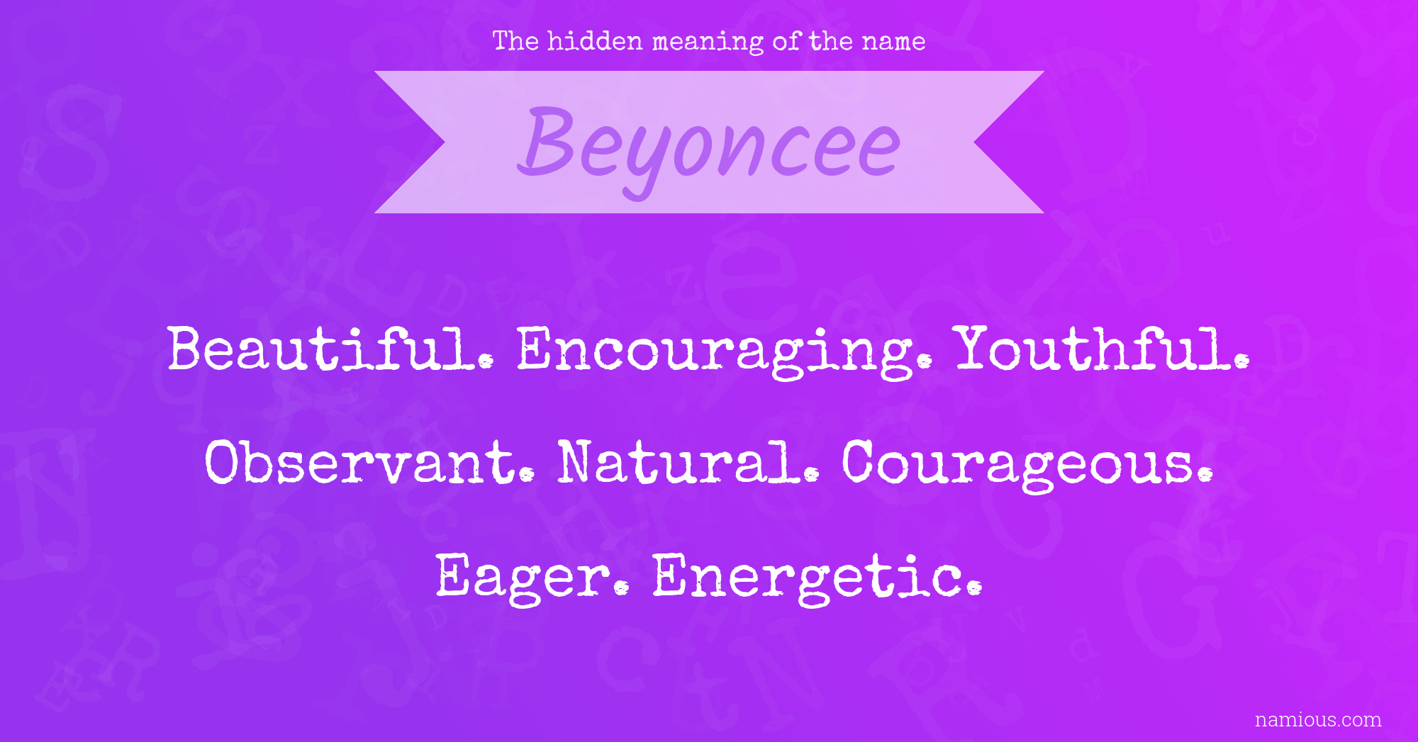 The hidden meaning of the name Beyoncee