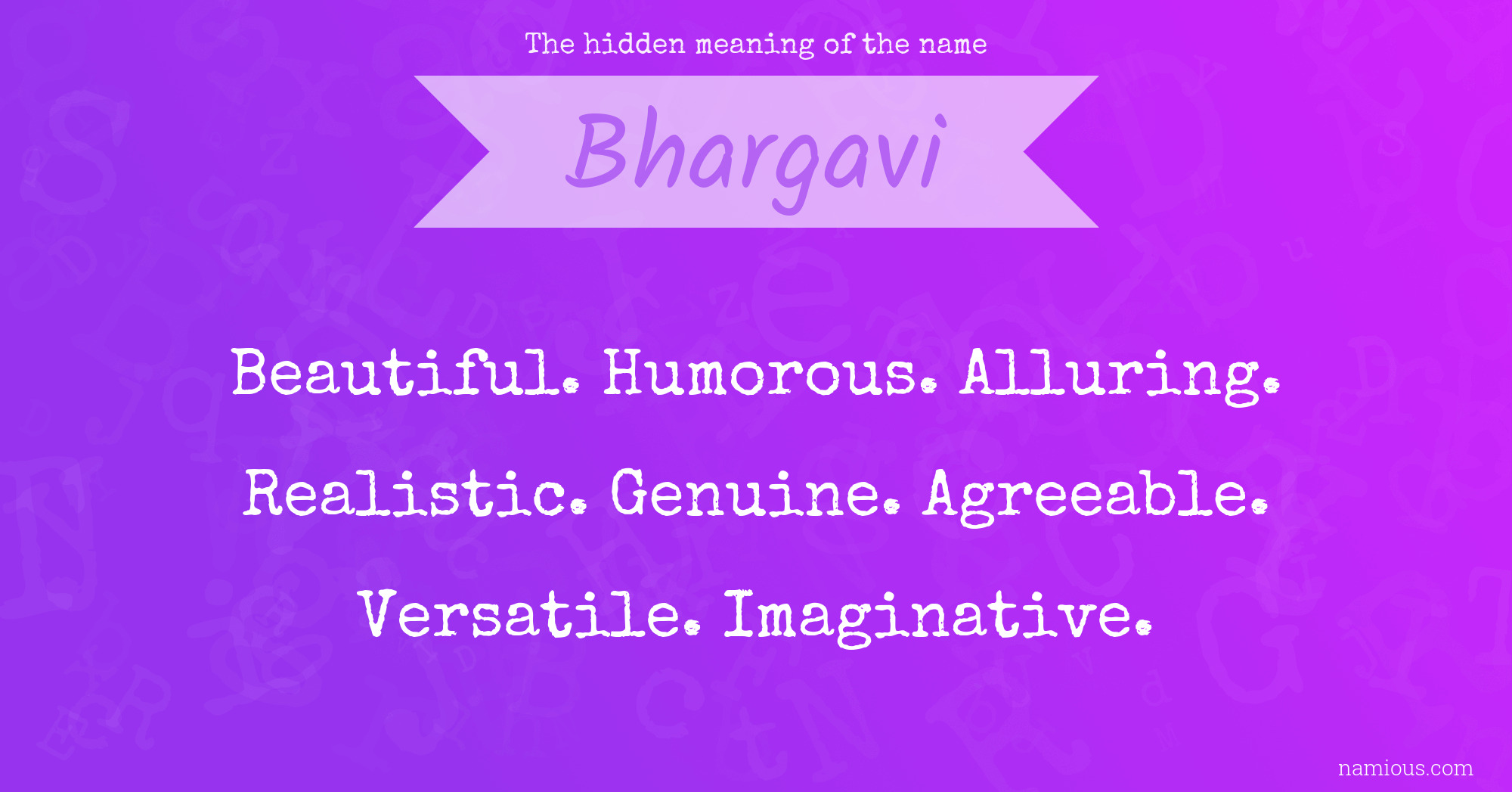 The hidden meaning of the name Bhargavi