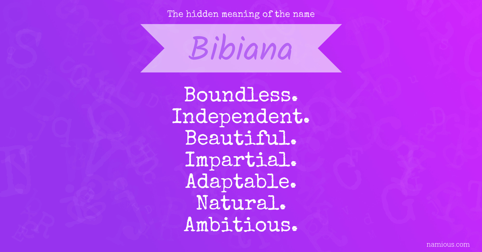 The hidden meaning of the name Bibiana