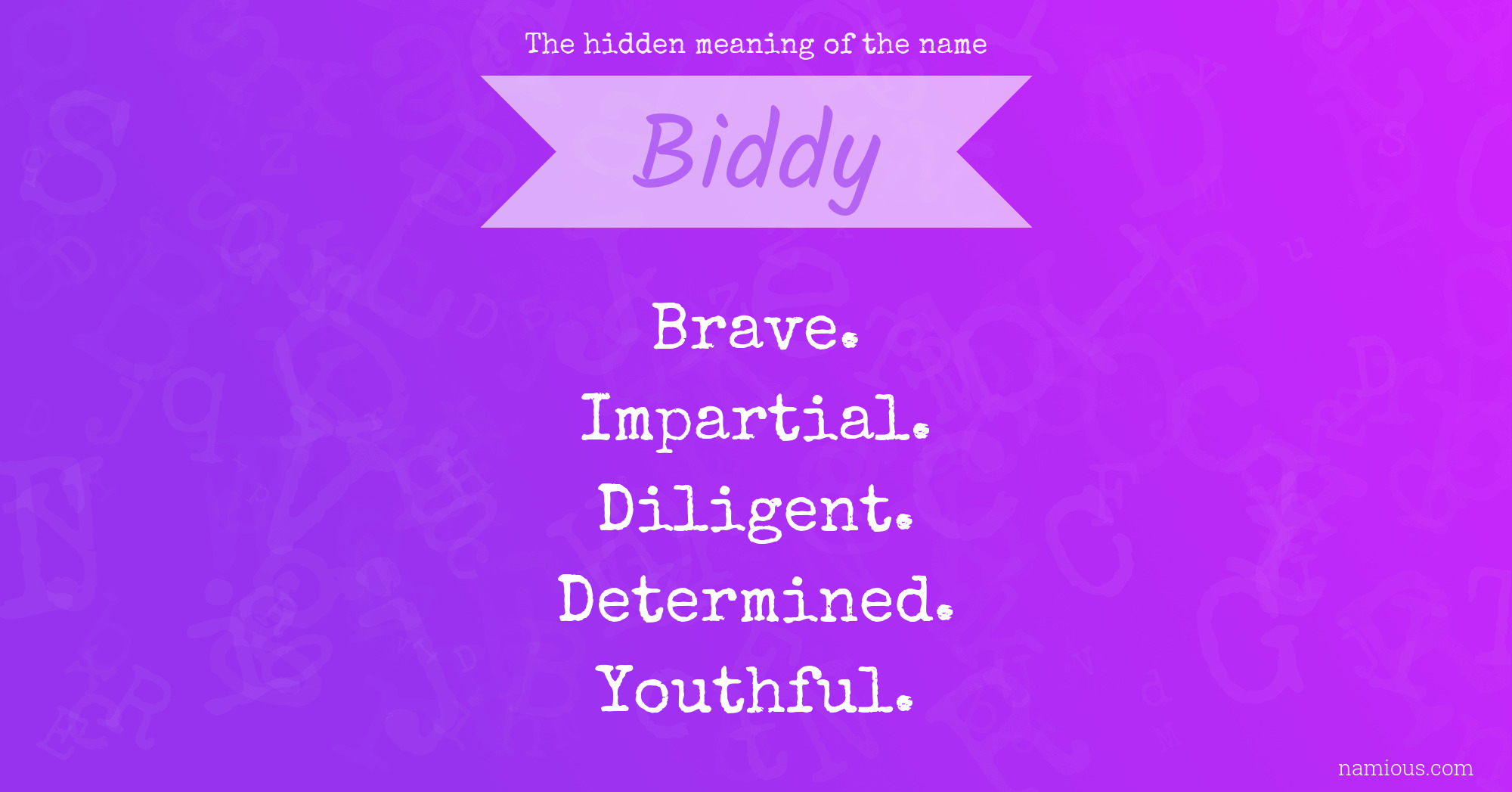 The hidden meaning of the name Biddy