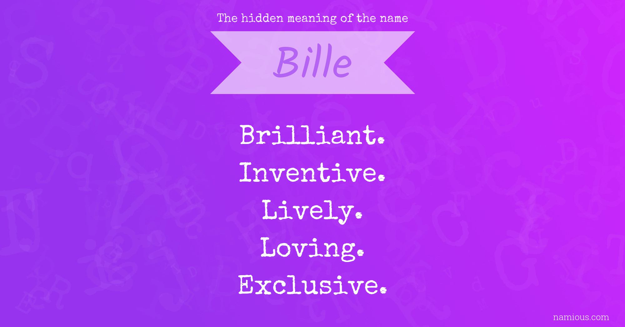 The hidden meaning of the name Bille