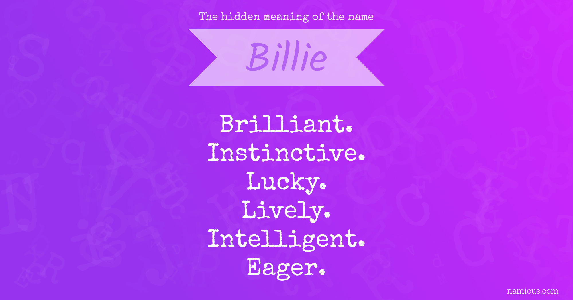 The hidden meaning of the name Billie