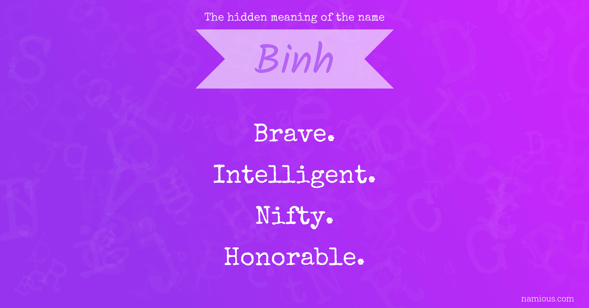 The hidden meaning of the name Binh