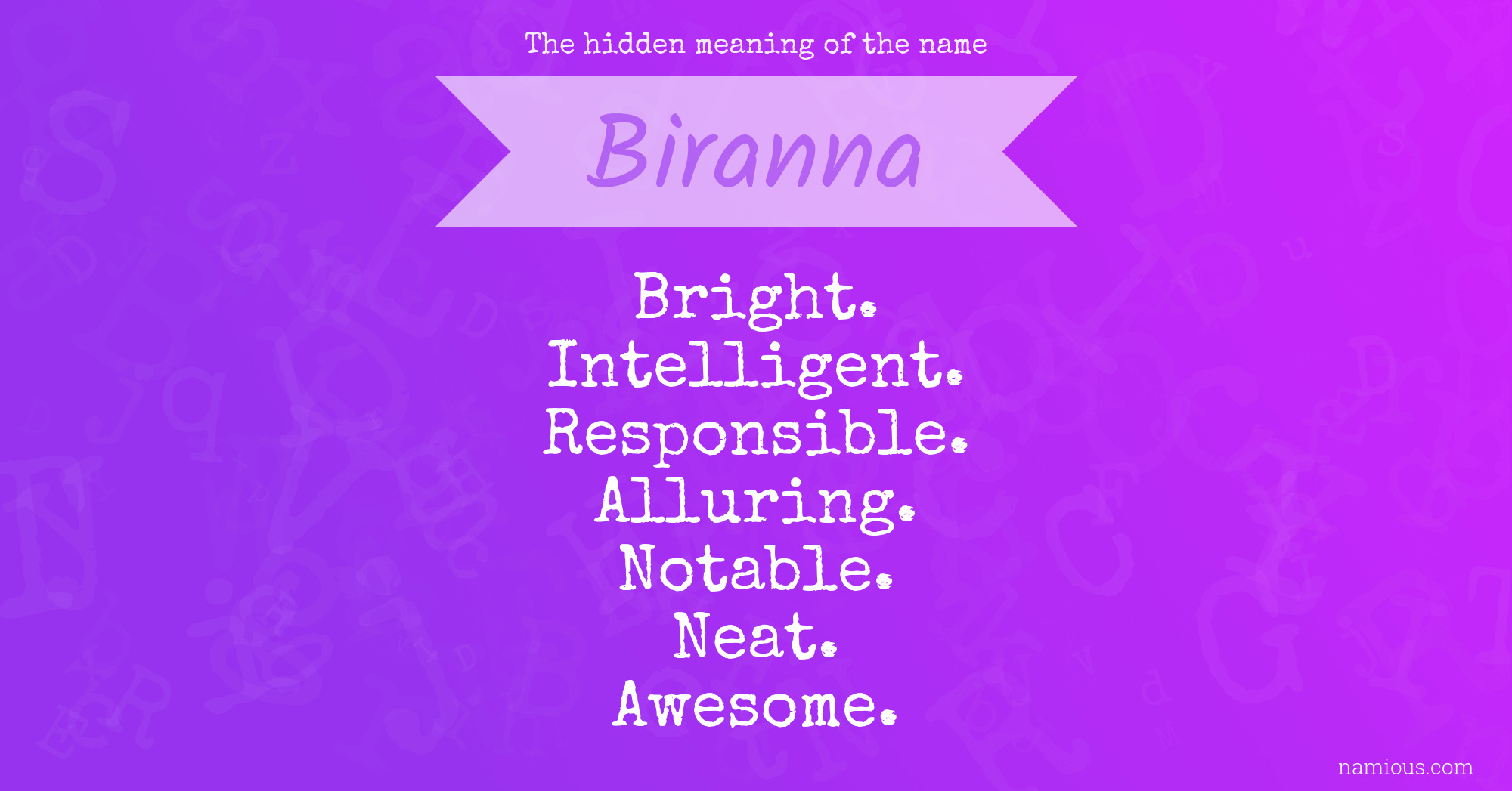 The hidden meaning of the name Biranna