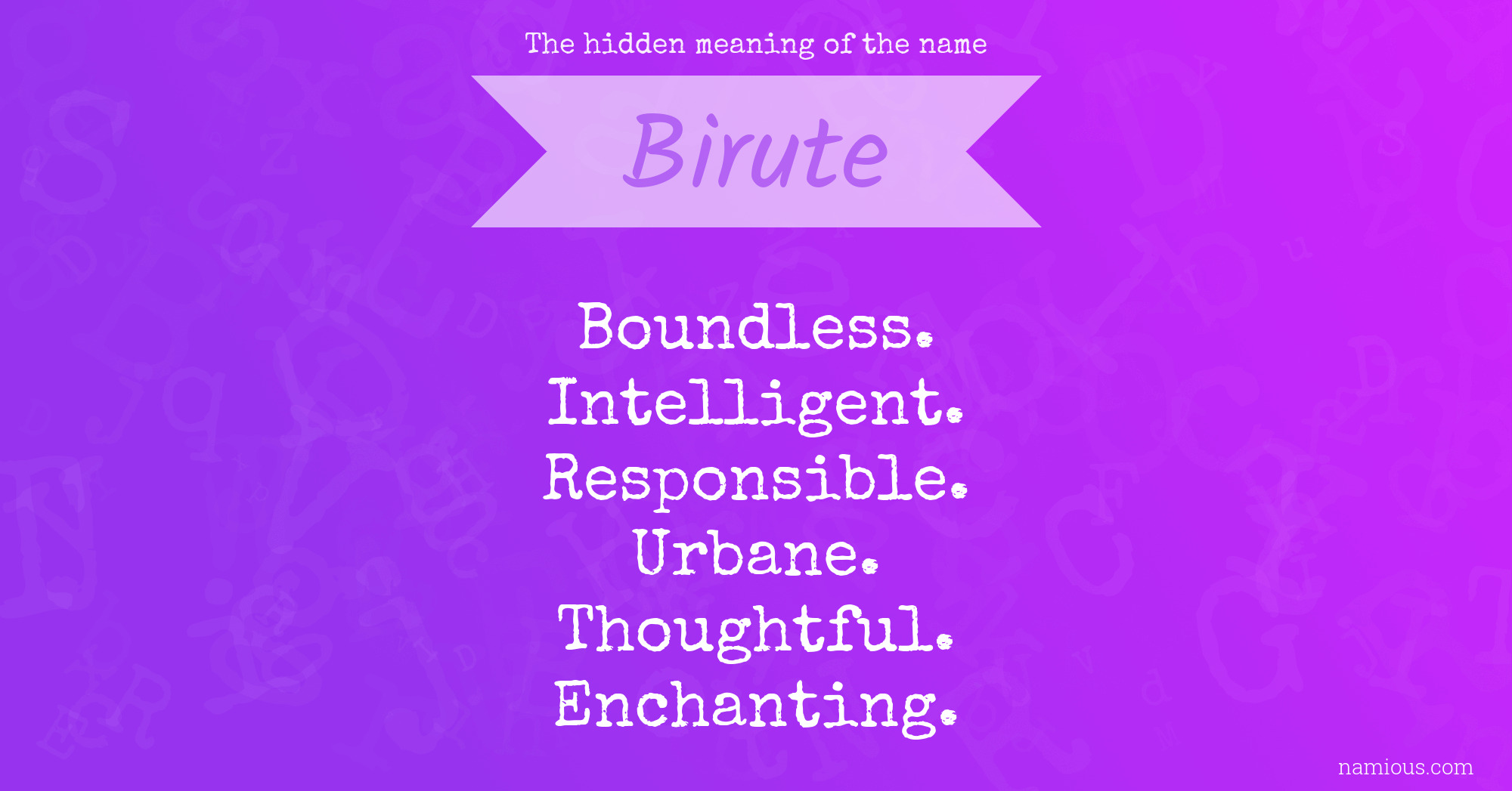 The hidden meaning of the name Birute