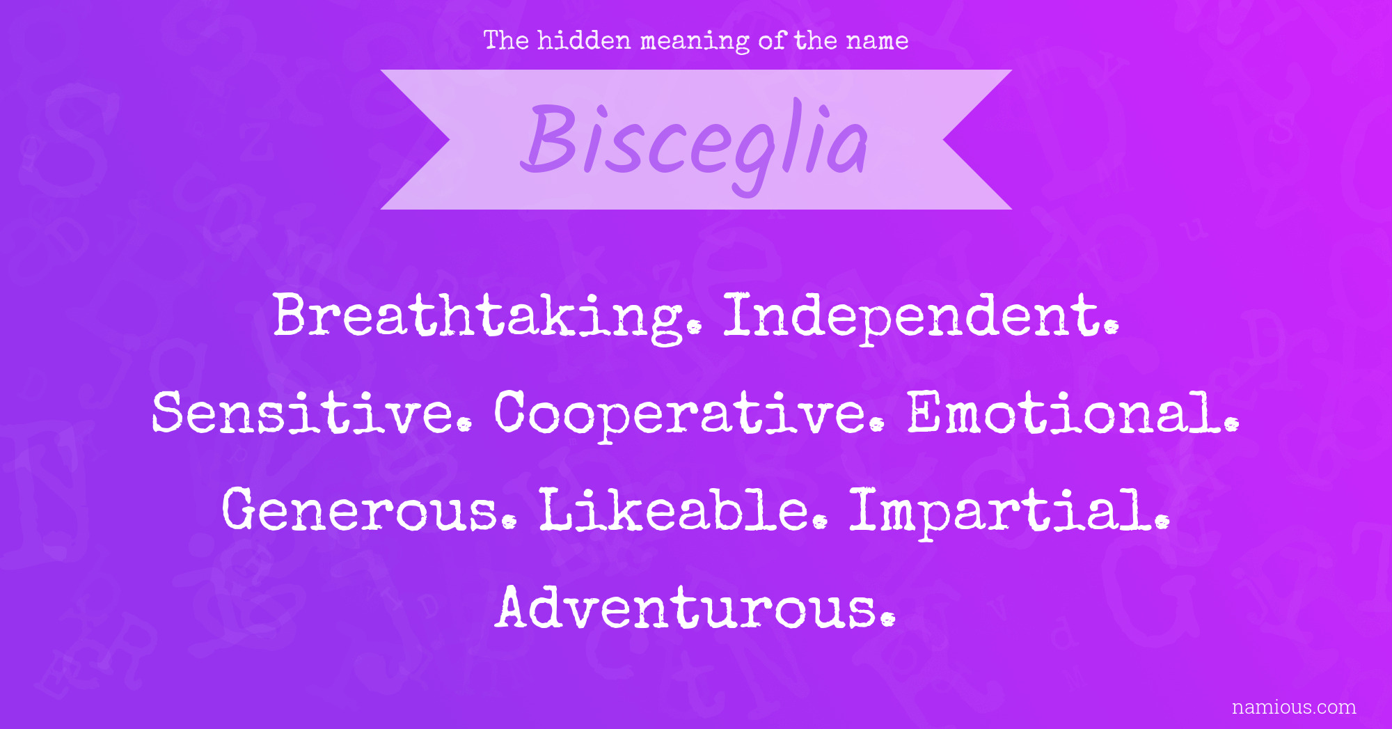 The hidden meaning of the name Bisceglia