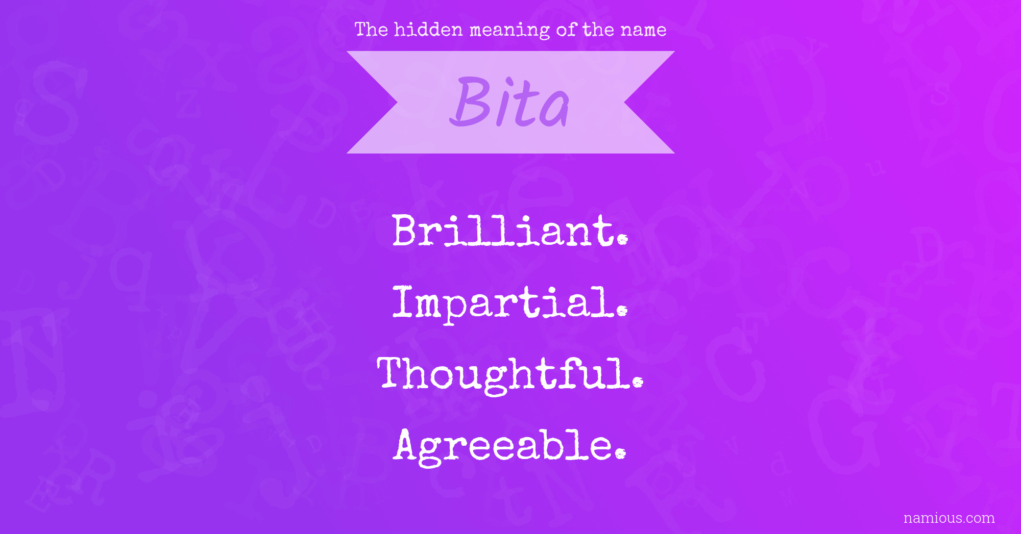 The hidden meaning of the name Bita