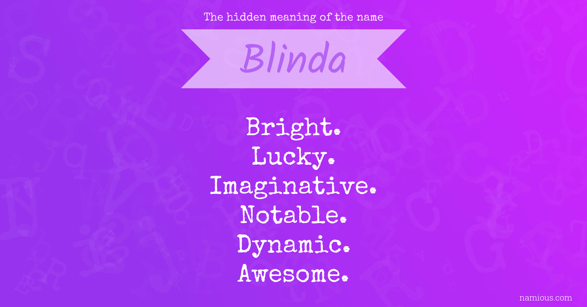 The hidden meaning of the name Blinda