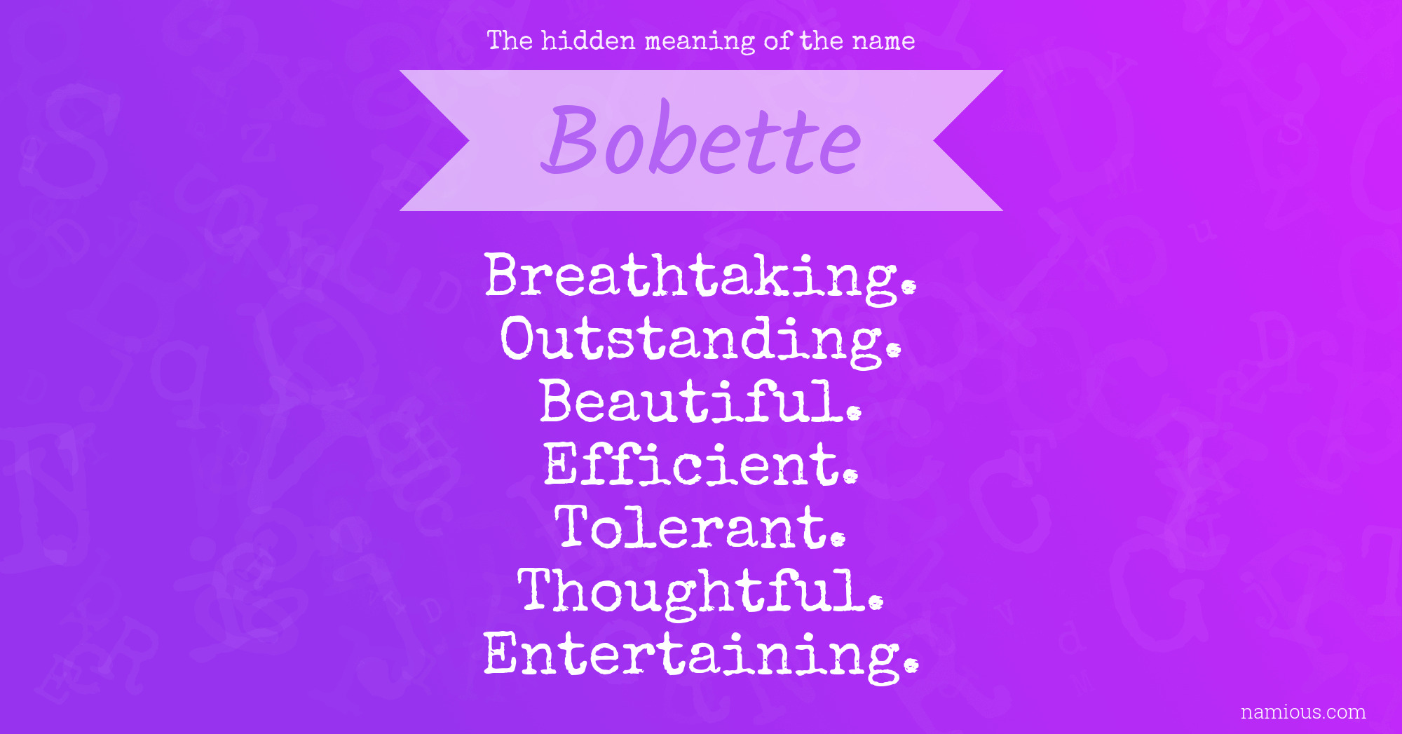 The hidden meaning of the name Bobette