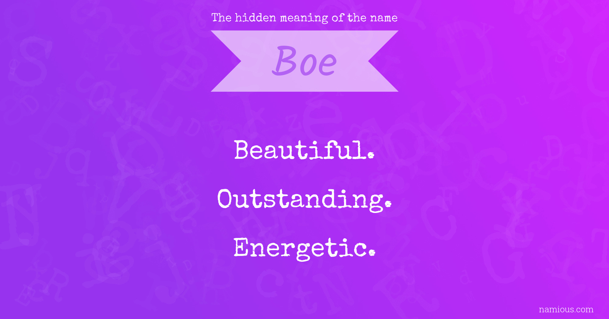 The hidden meaning of the name Boe