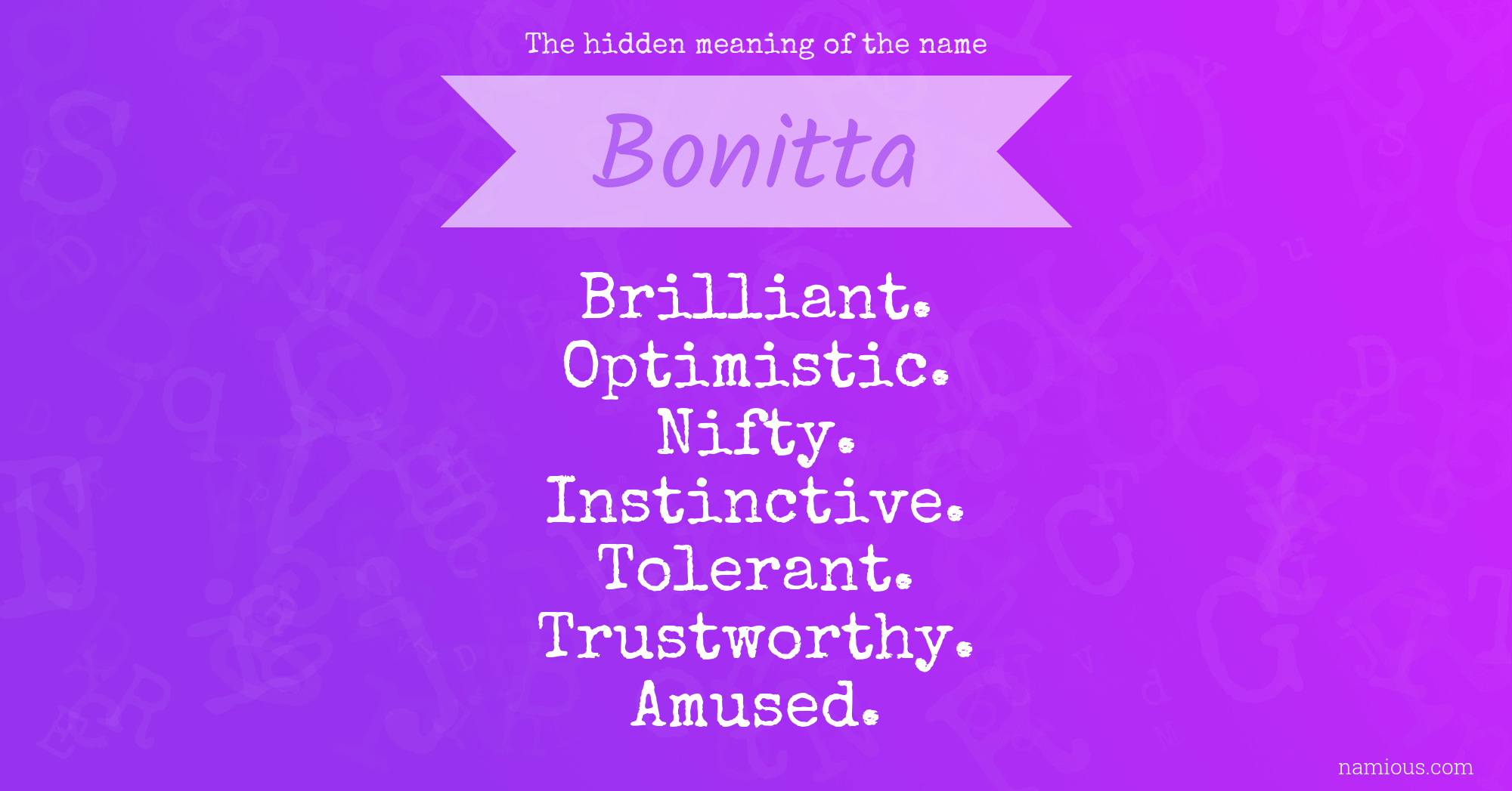 The hidden meaning of the name Bonitta