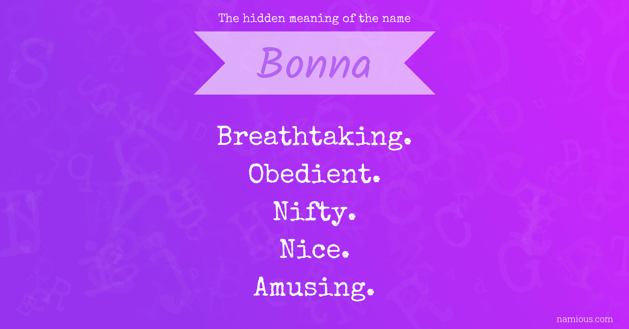 The hidden meaning of the name Bonna