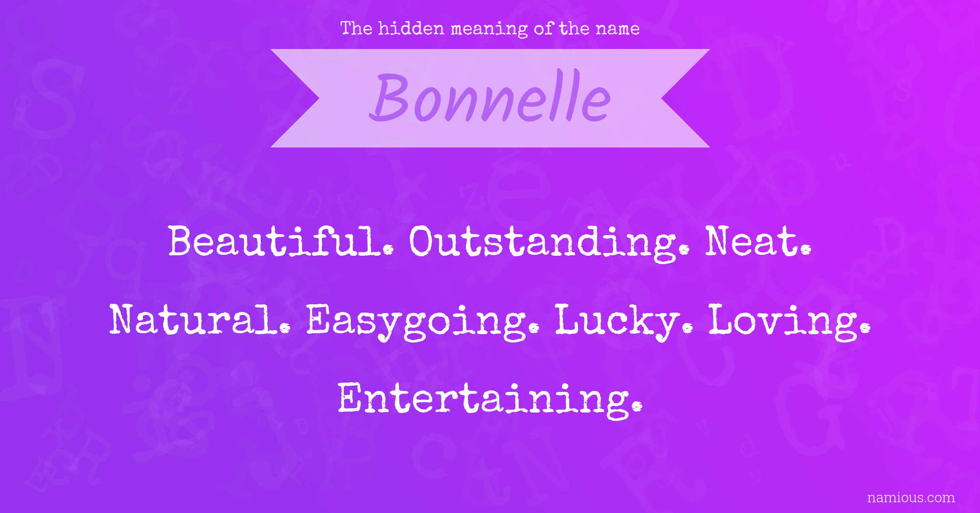 The hidden meaning of the name Bonnelle