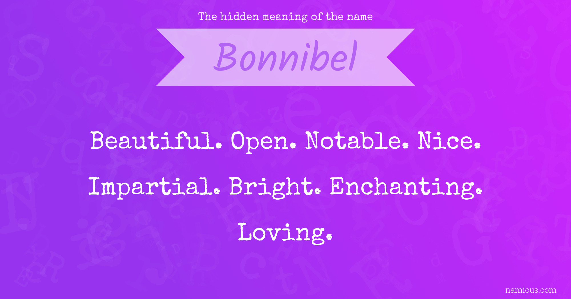 The hidden meaning of the name Bonnibel