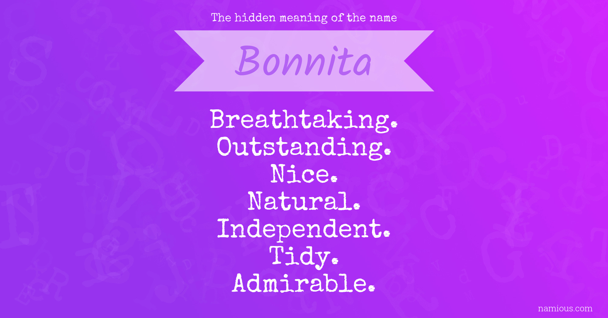 The hidden meaning of the name Bonnita