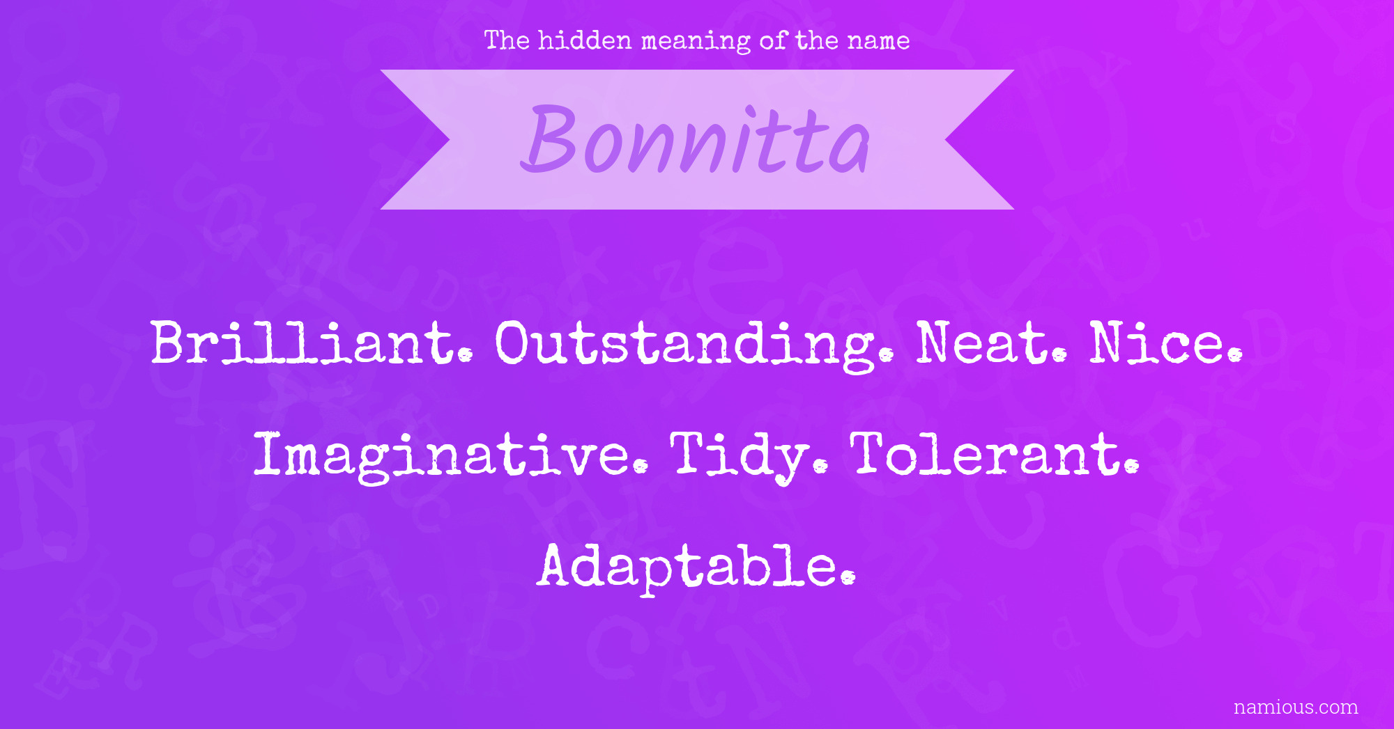 The hidden meaning of the name Bonnitta