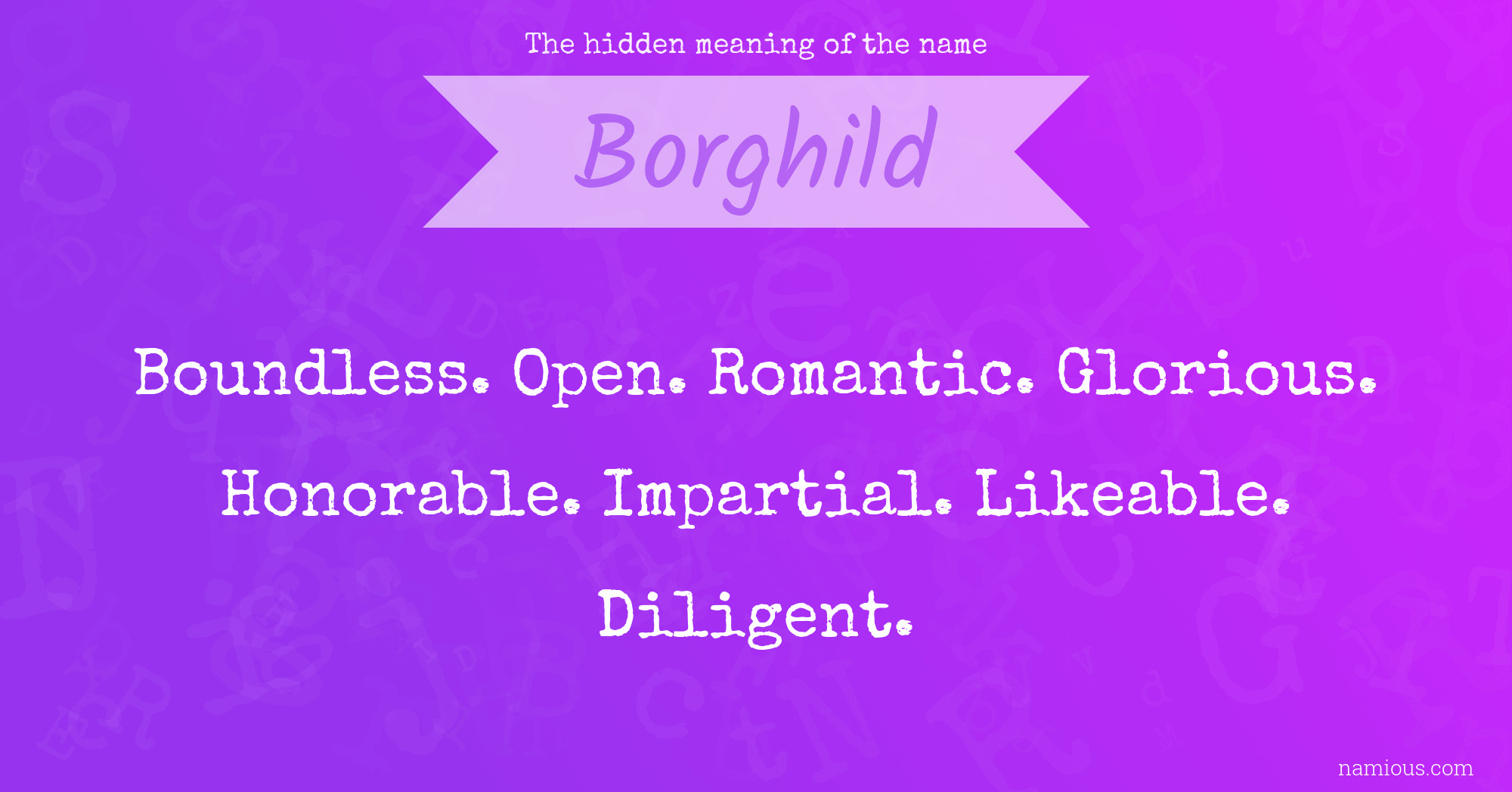 The hidden meaning of the name Borghild