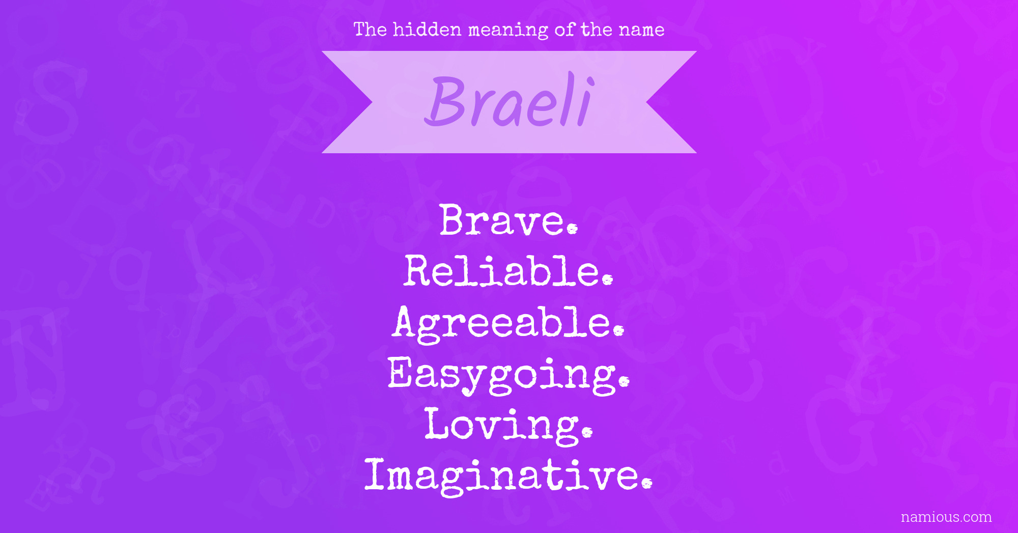 The hidden meaning of the name Braeli