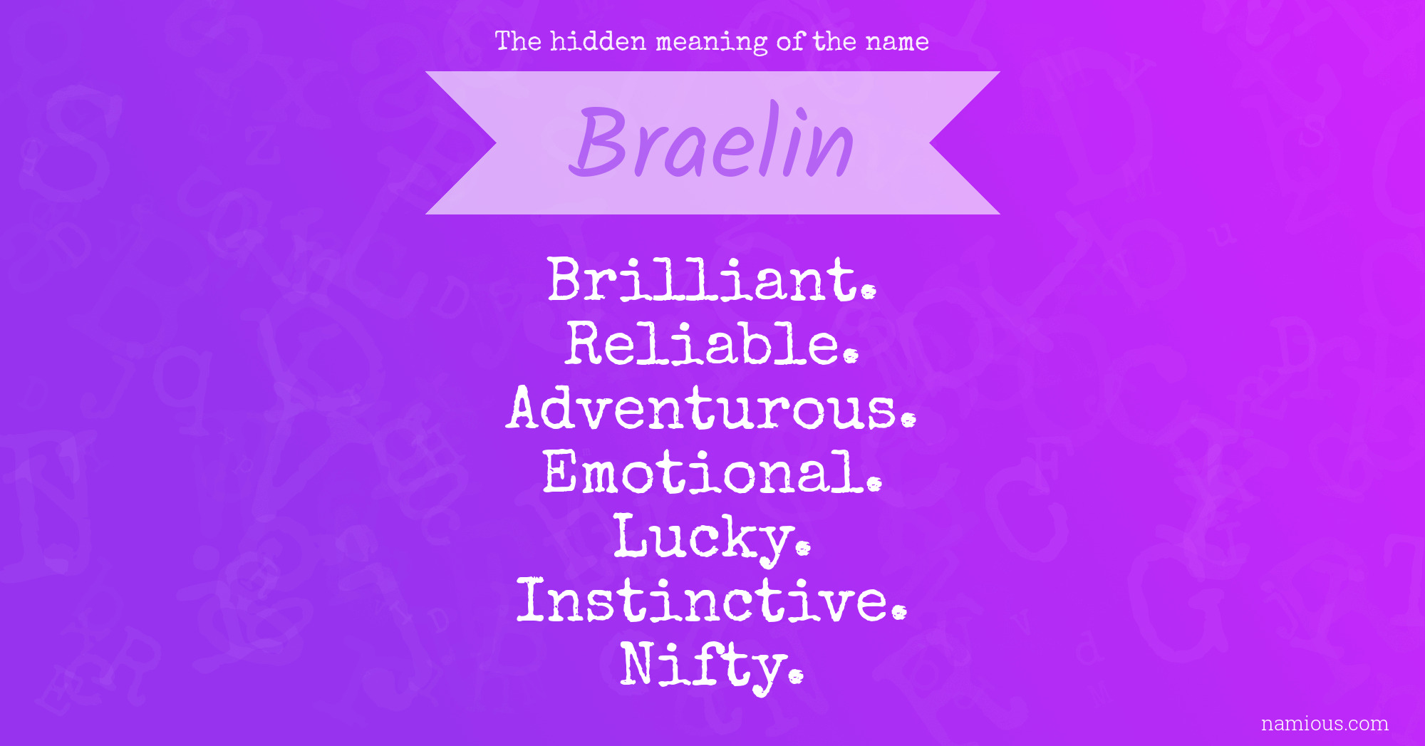 The hidden meaning of the name Braelin