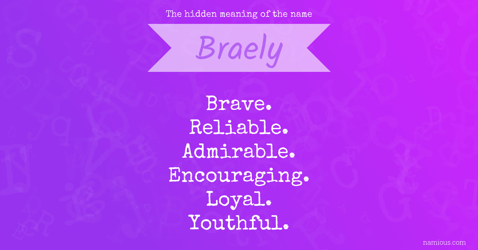 The hidden meaning of the name Braely