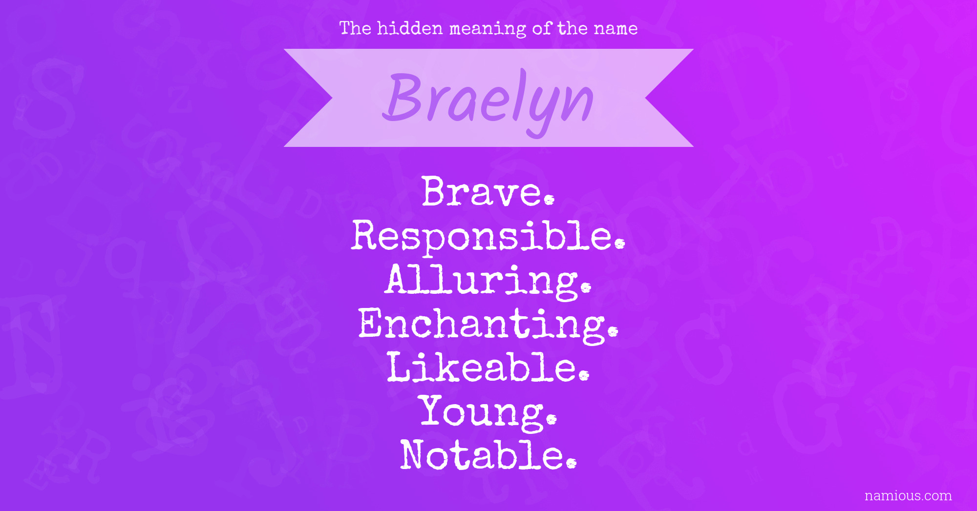 The hidden meaning of the name Braelyn