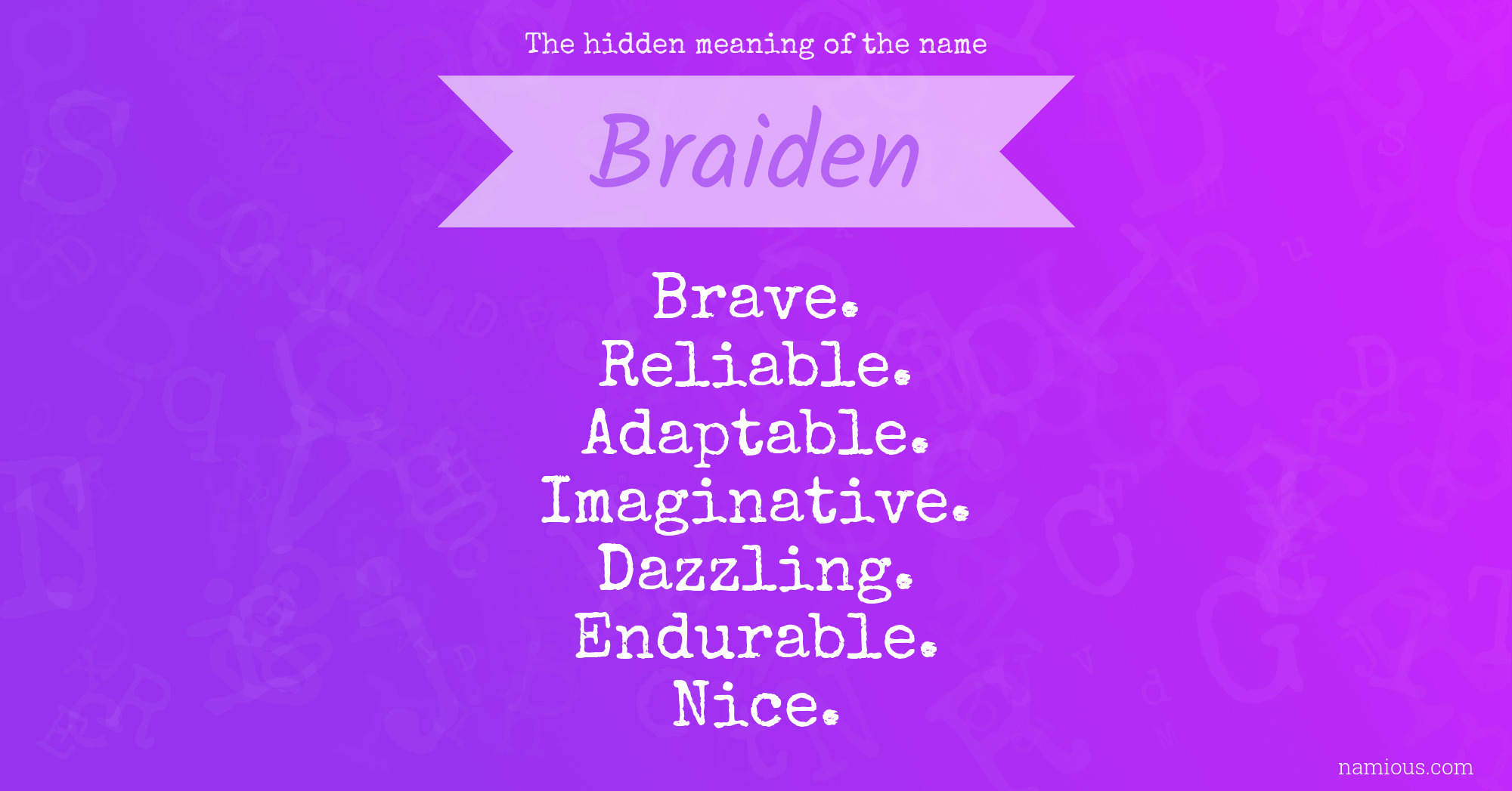 The hidden meaning of the name Braiden