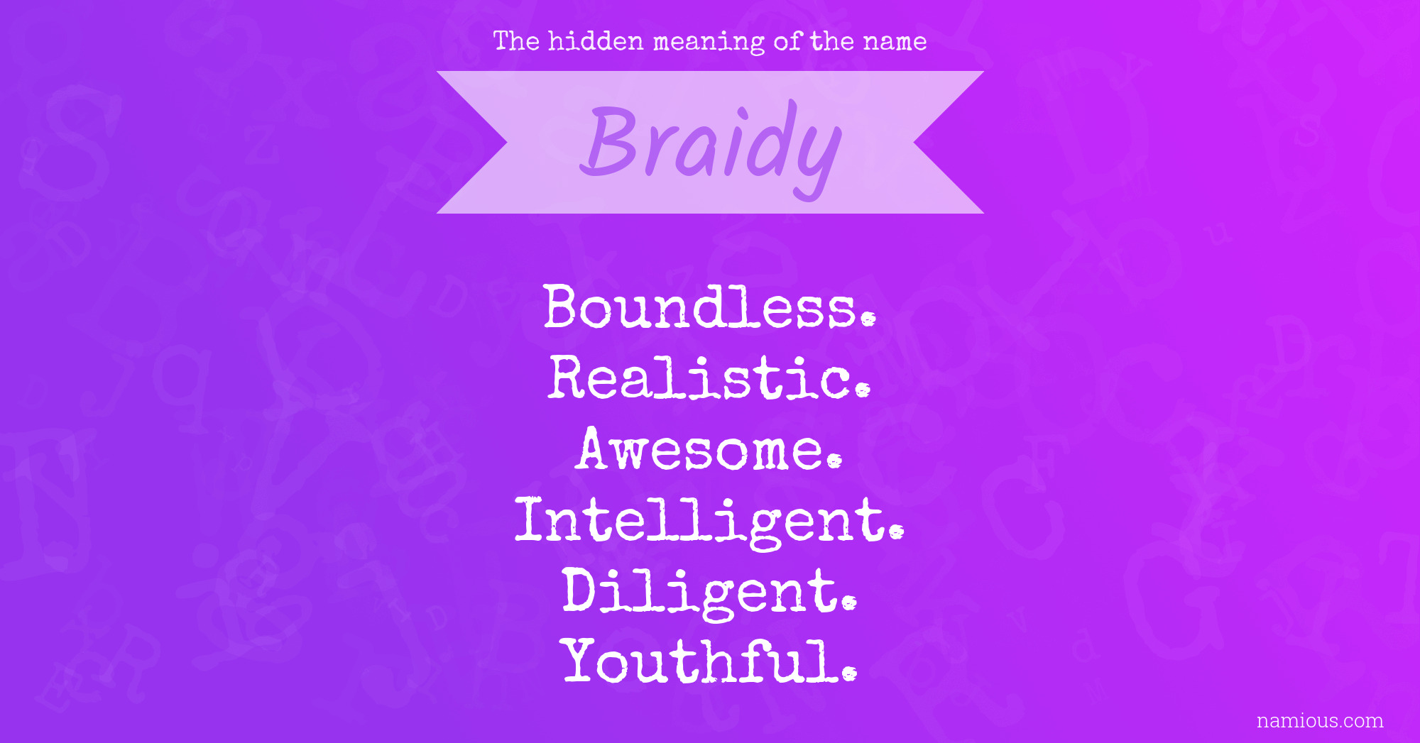 The hidden meaning of the name Braidy