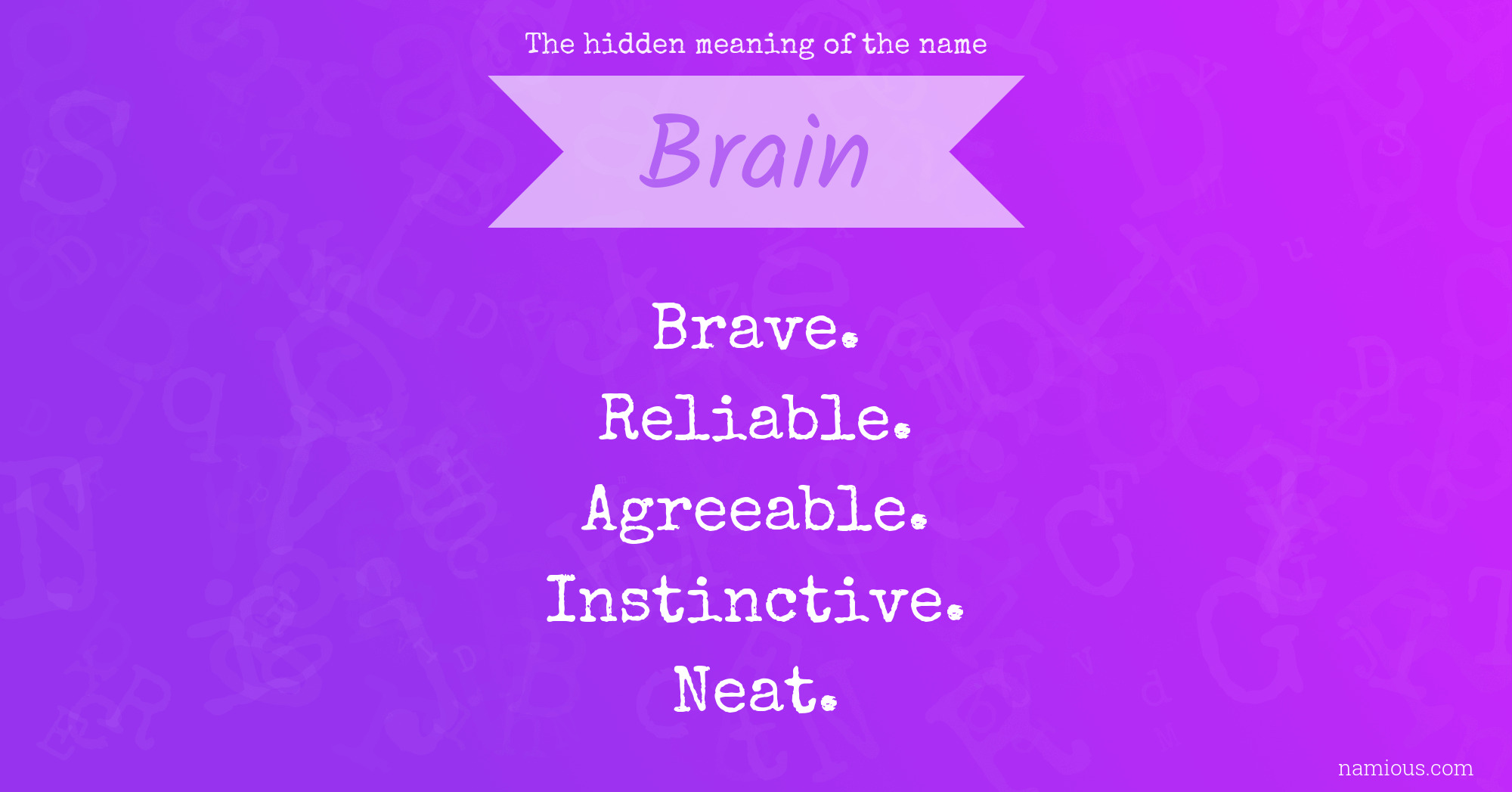 The hidden meaning of the name Brain