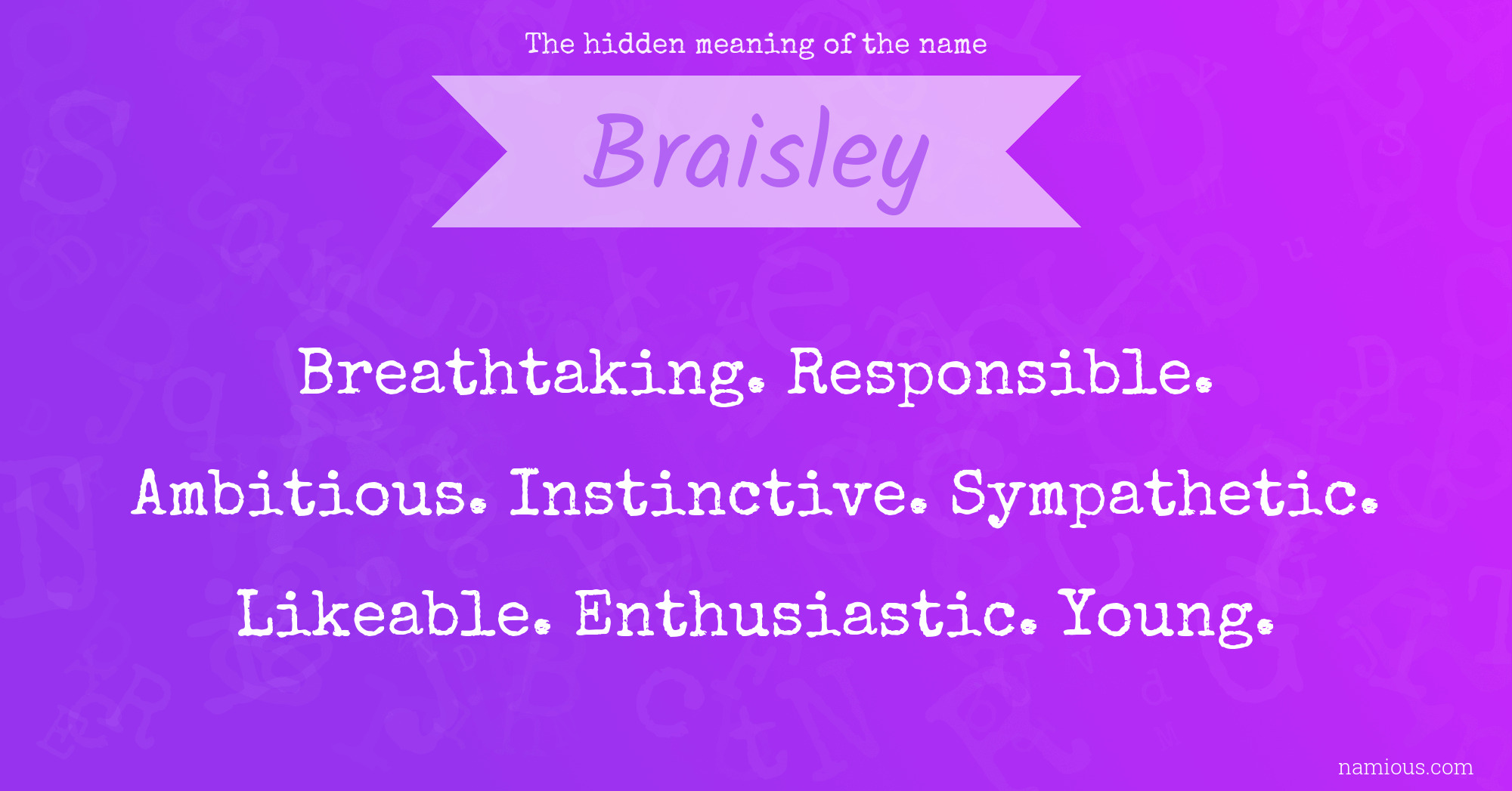 The hidden meaning of the name Braisley