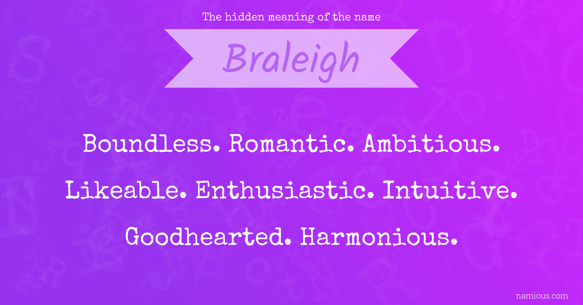 The hidden meaning of the name Braleigh