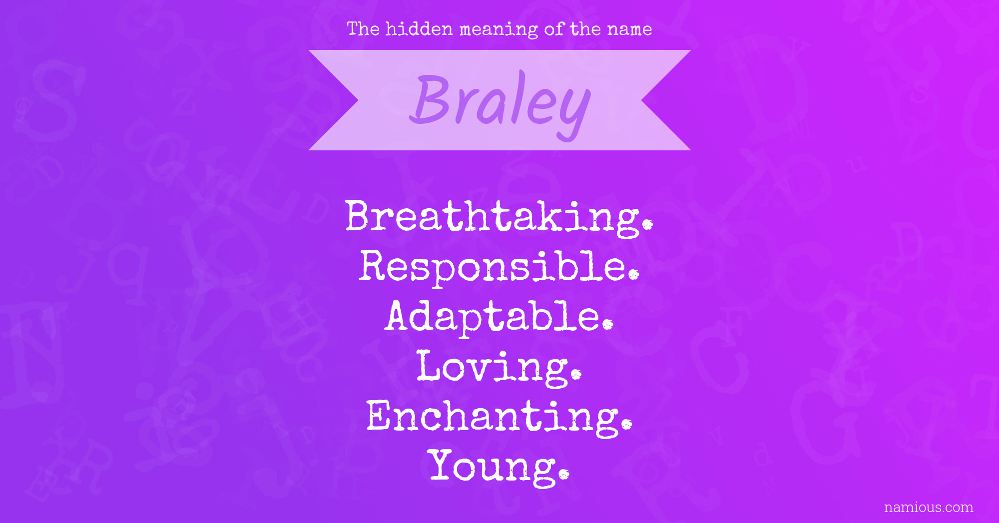 The hidden meaning of the name Braley