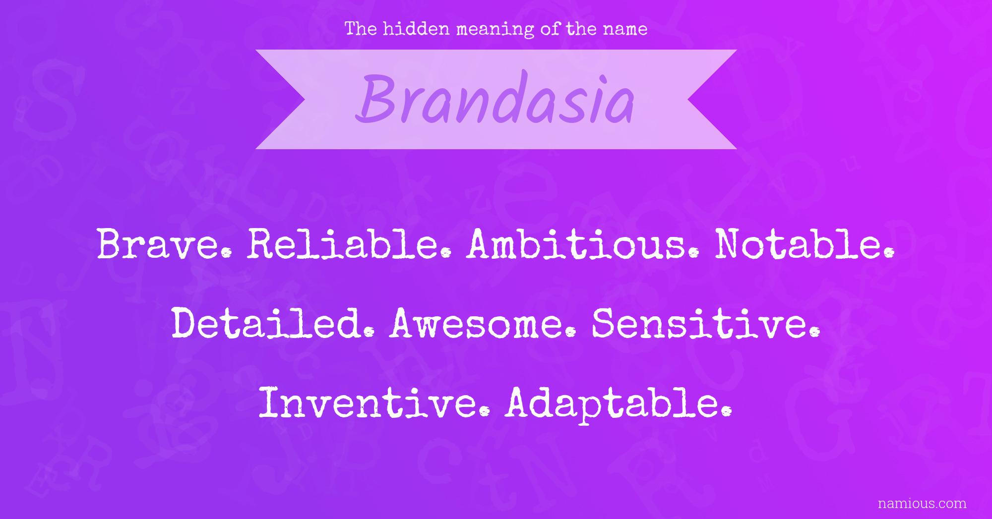 The hidden meaning of the name Brandasia