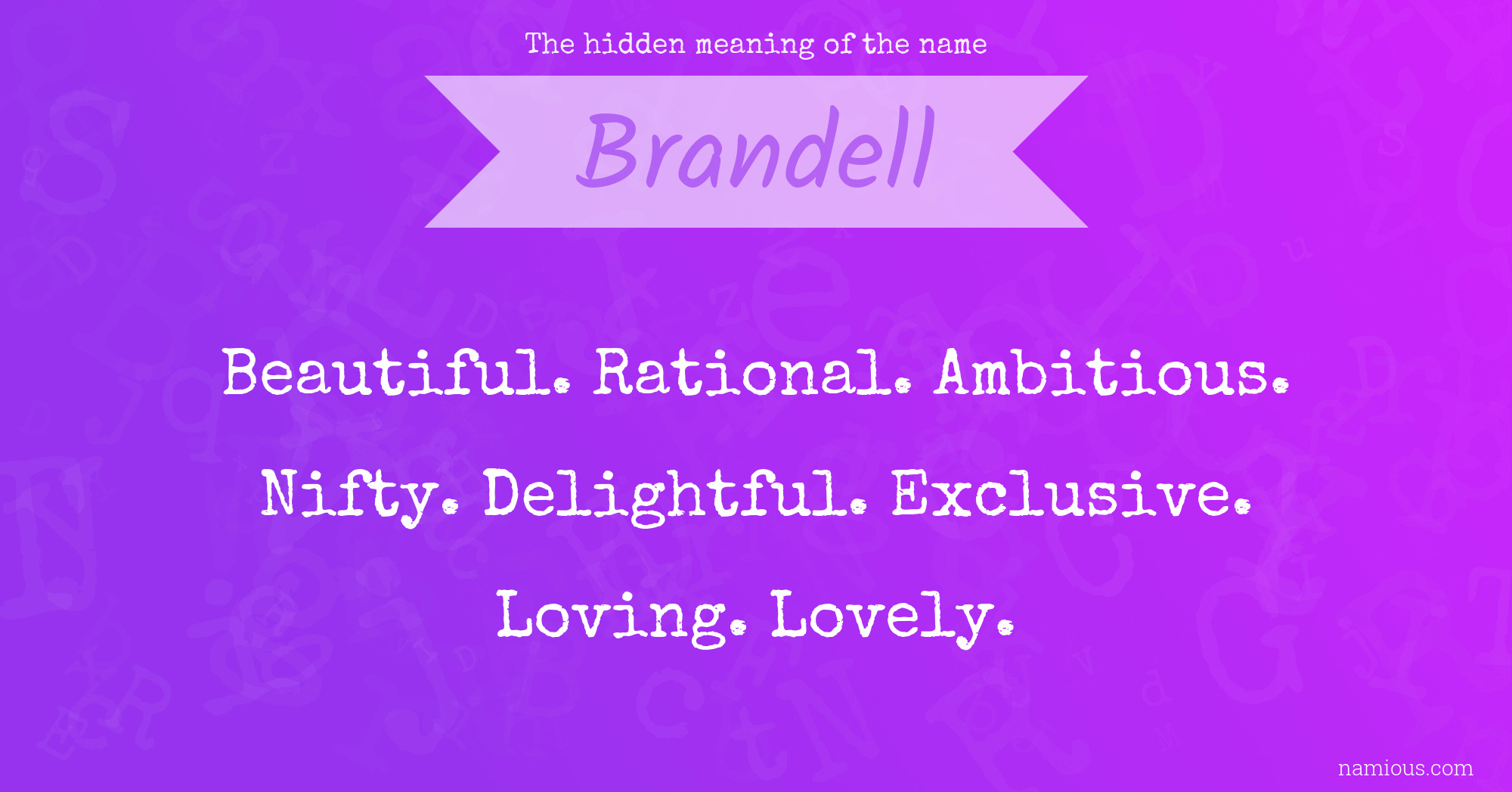 The hidden meaning of the name Brandell