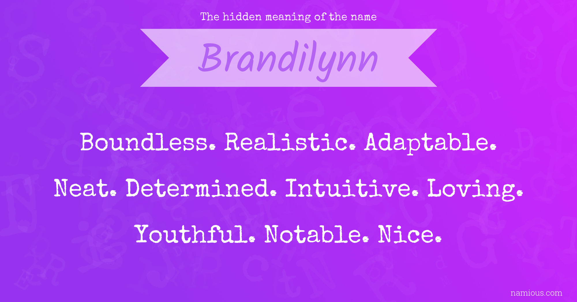 The hidden meaning of the name Brandilynn