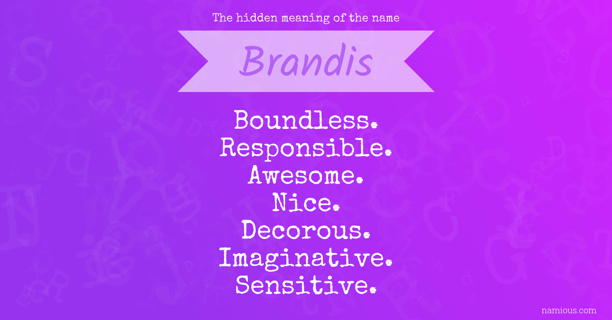 The hidden meaning of the name Brandis