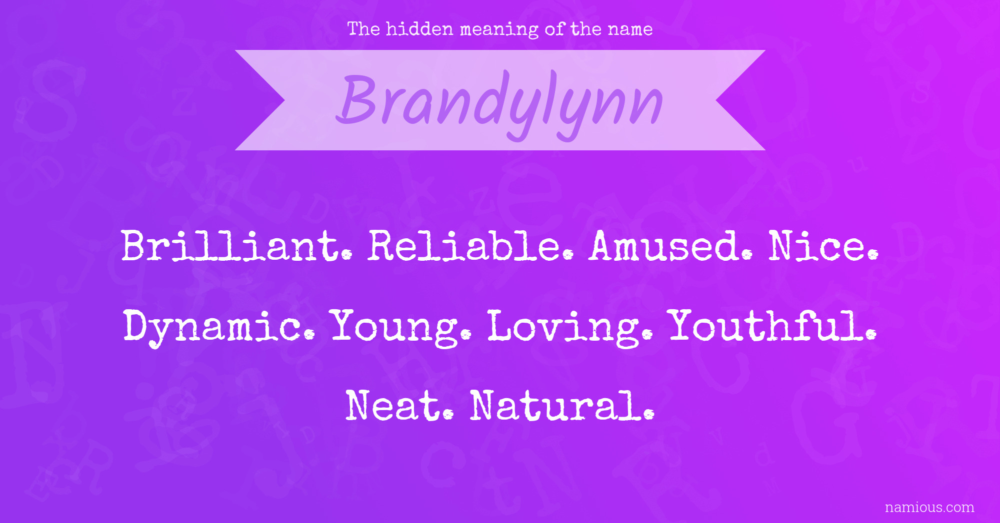 The hidden meaning of the name Brandylynn