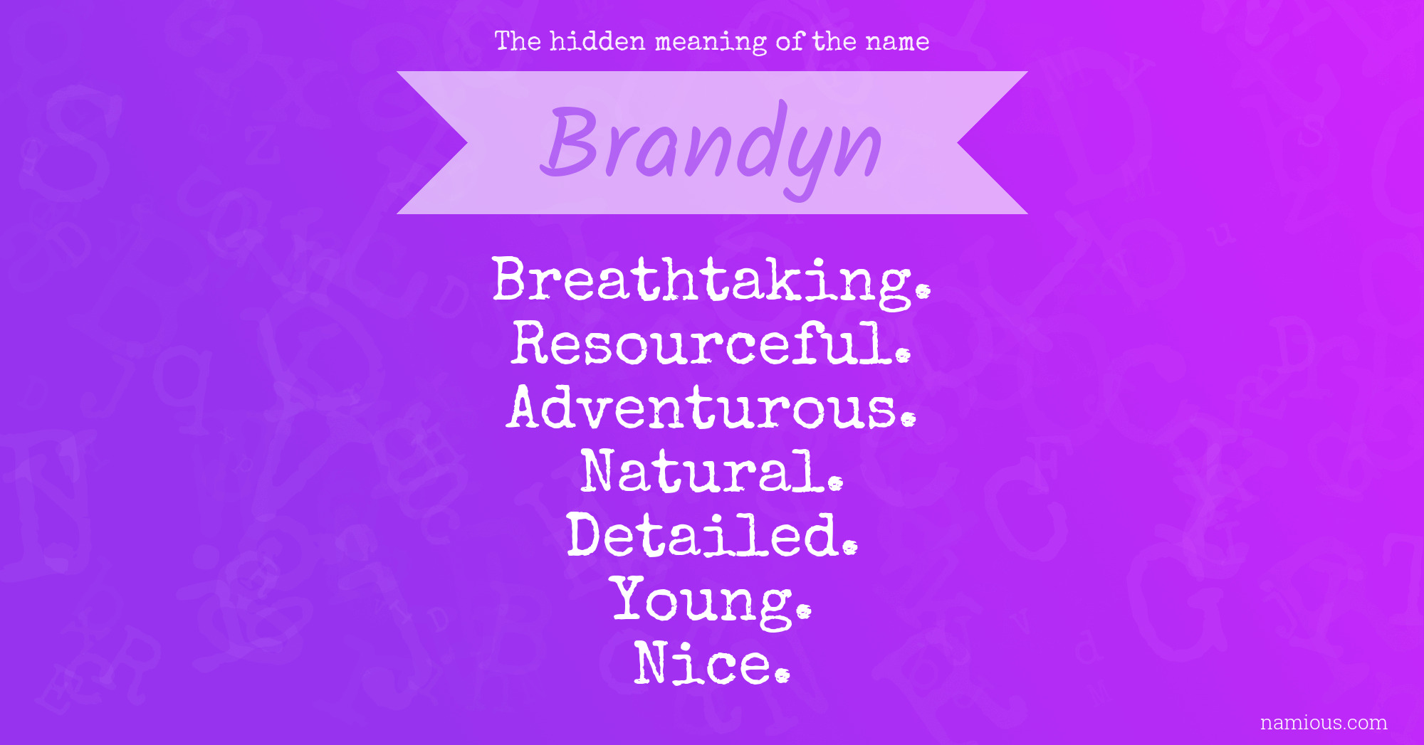 The hidden meaning of the name Brandyn