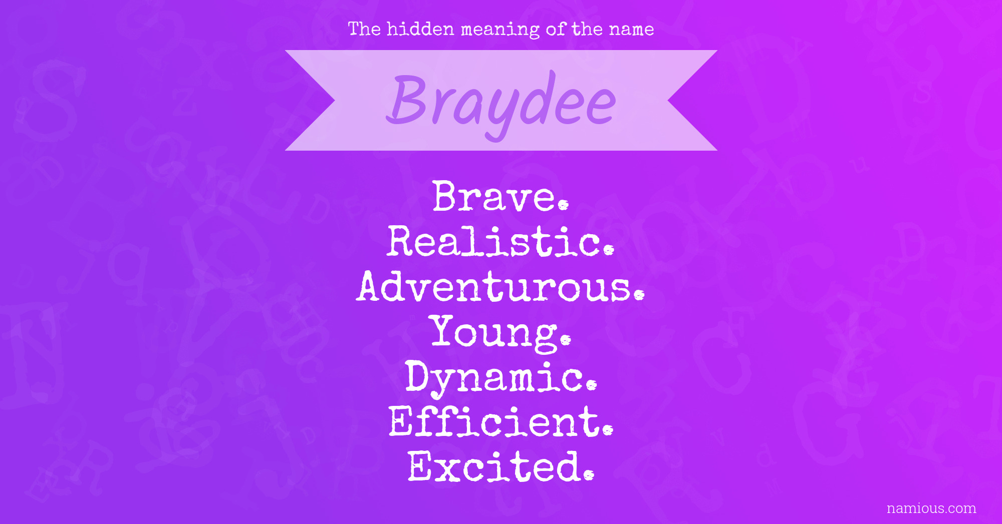 The hidden meaning of the name Braydee