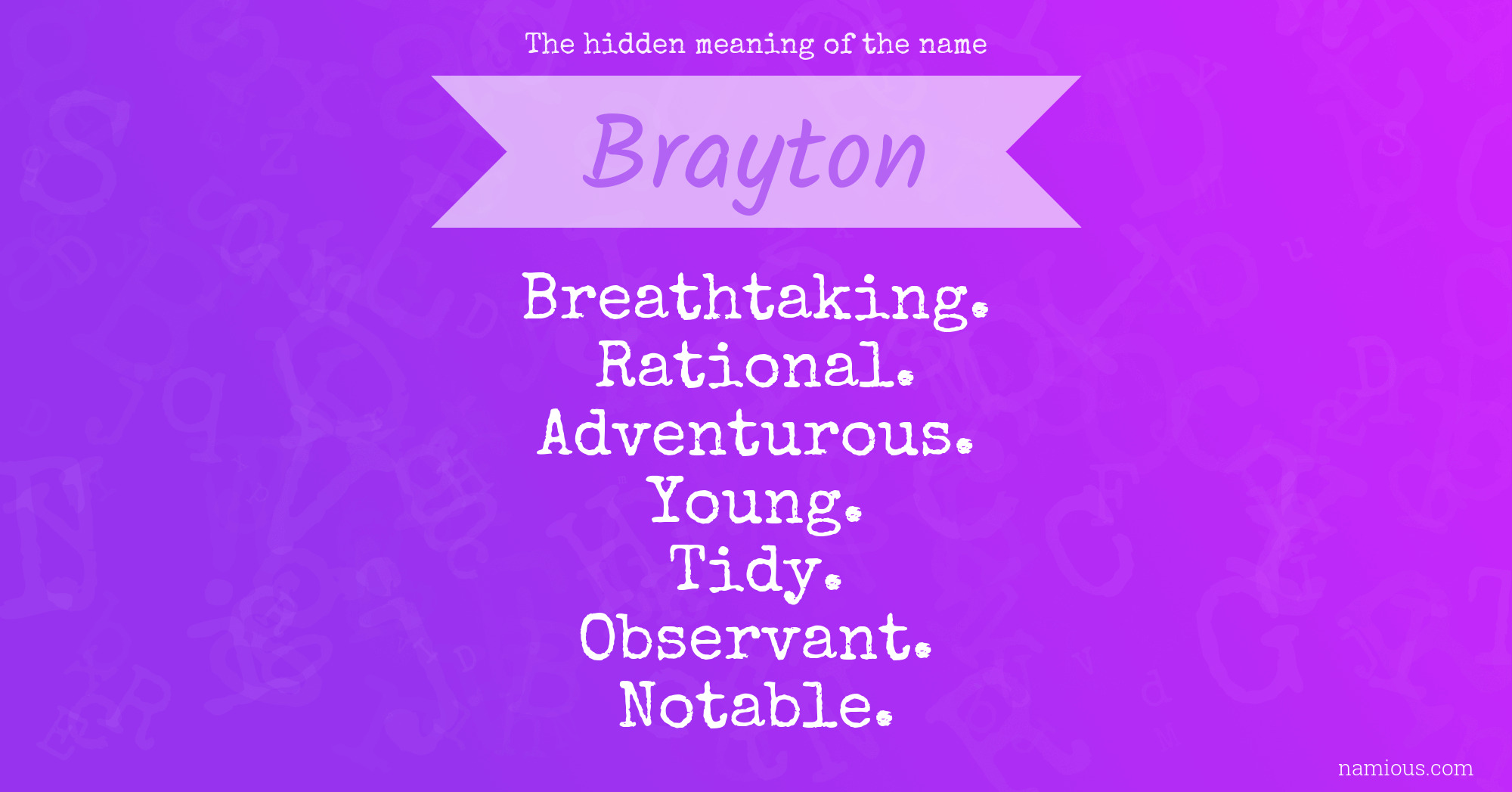 The hidden meaning of the name Brayton