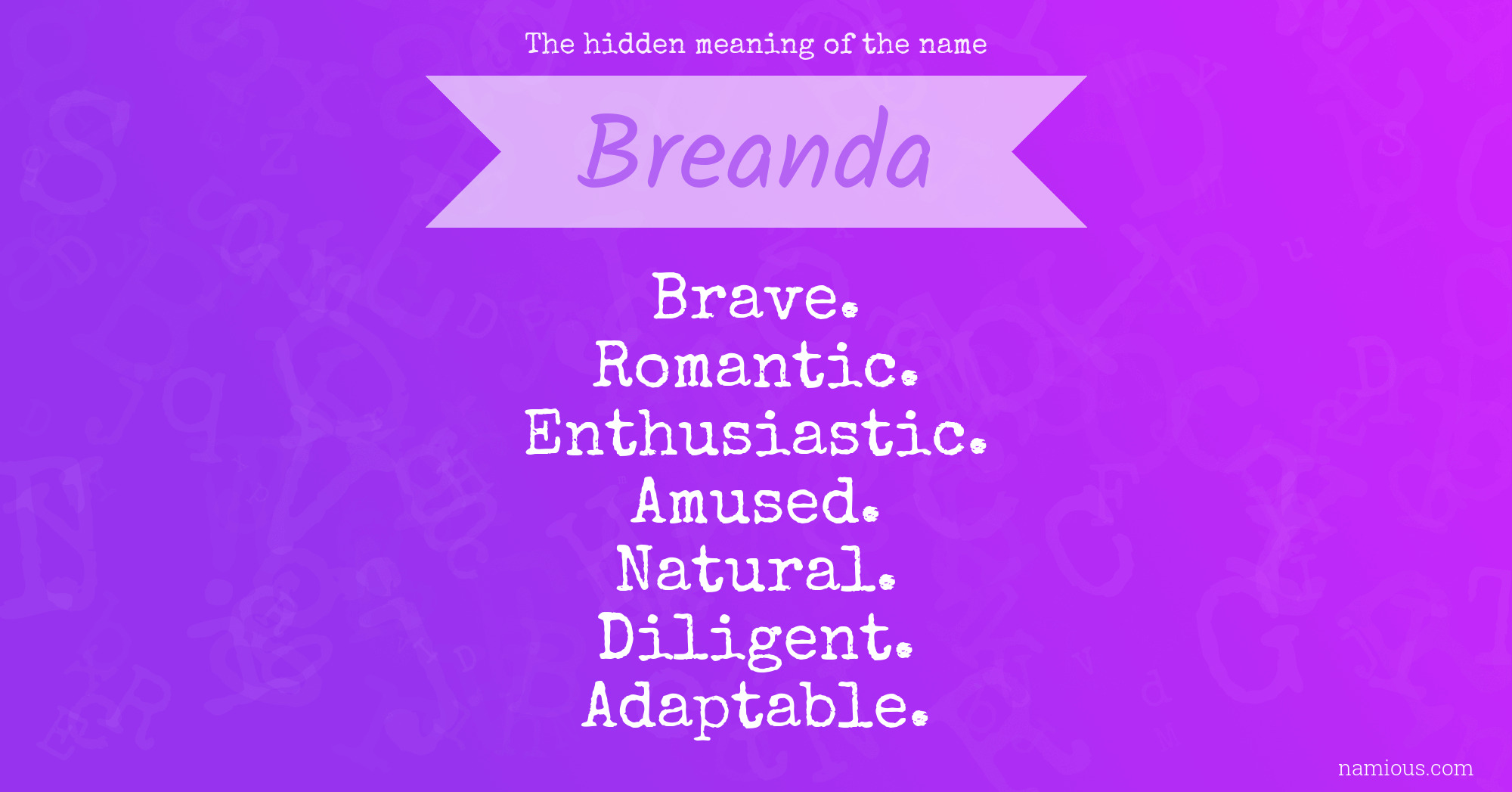 The hidden meaning of the name Breanda