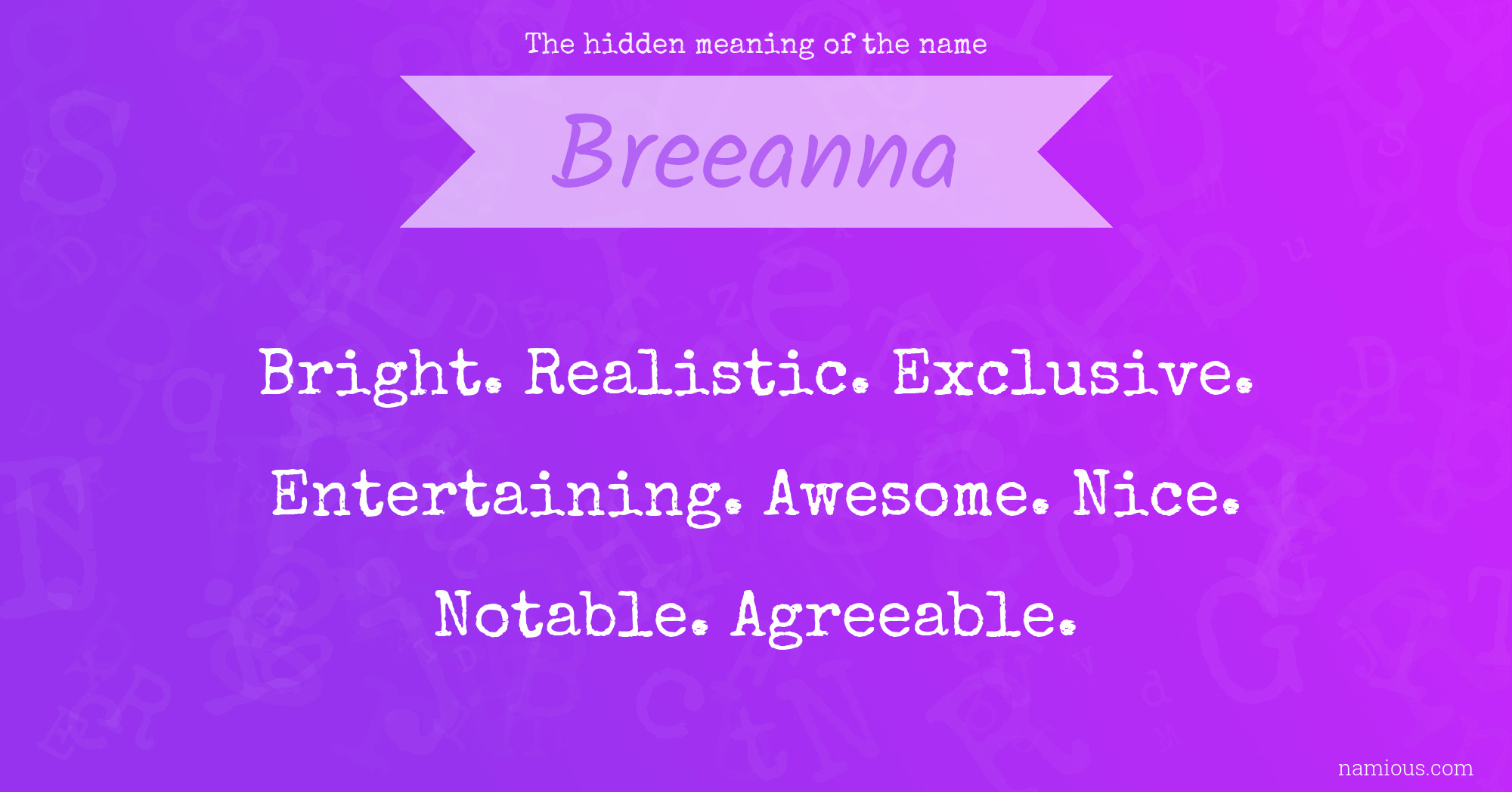 The hidden meaning of the name Breeanna