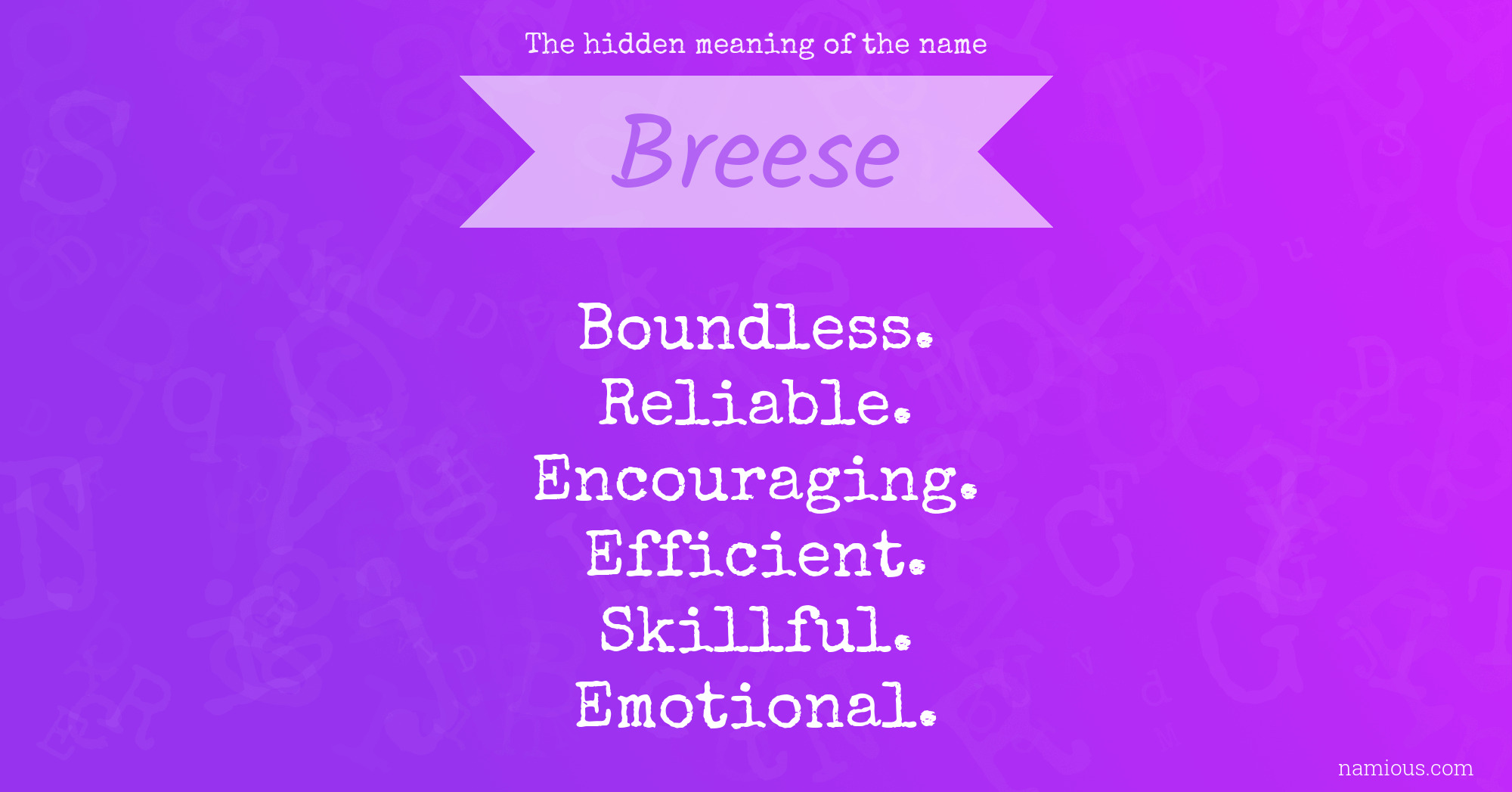 The hidden meaning of the name Breese