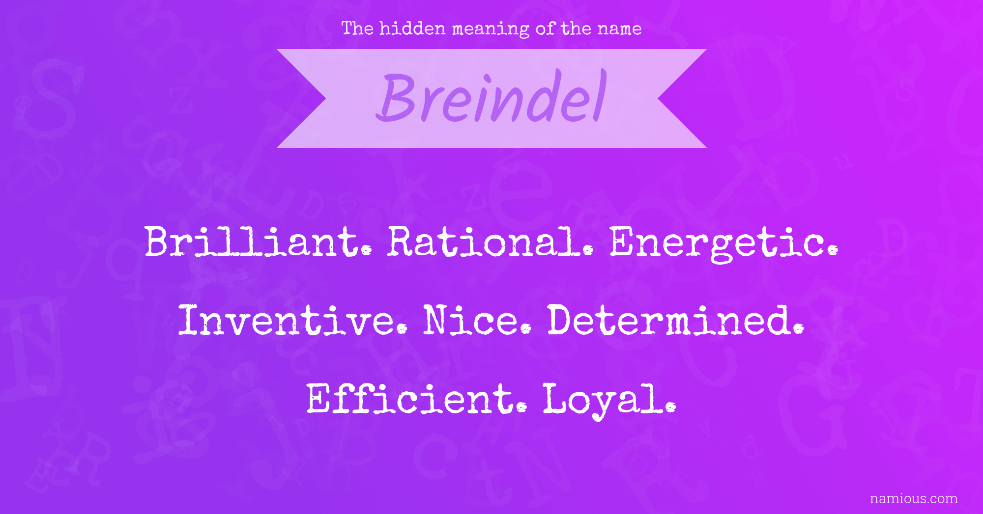 The hidden meaning of the name Breindel