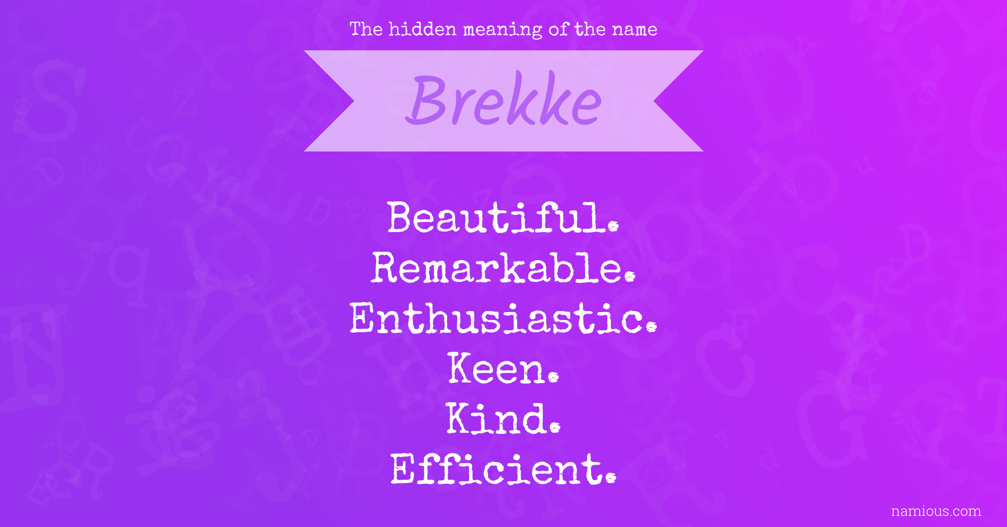 The hidden meaning of the name Brekke