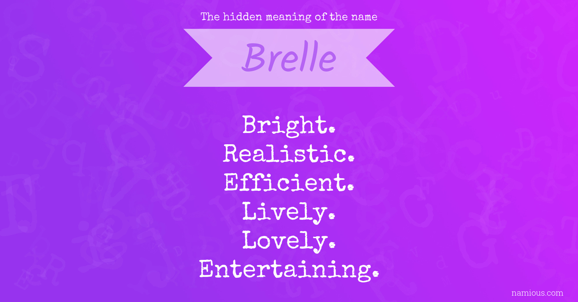 The hidden meaning of the name Brelle