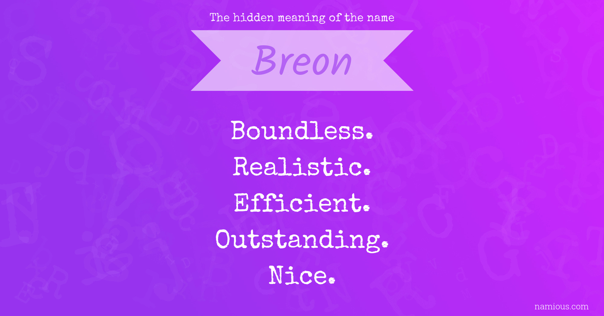 The hidden meaning of the name Breon