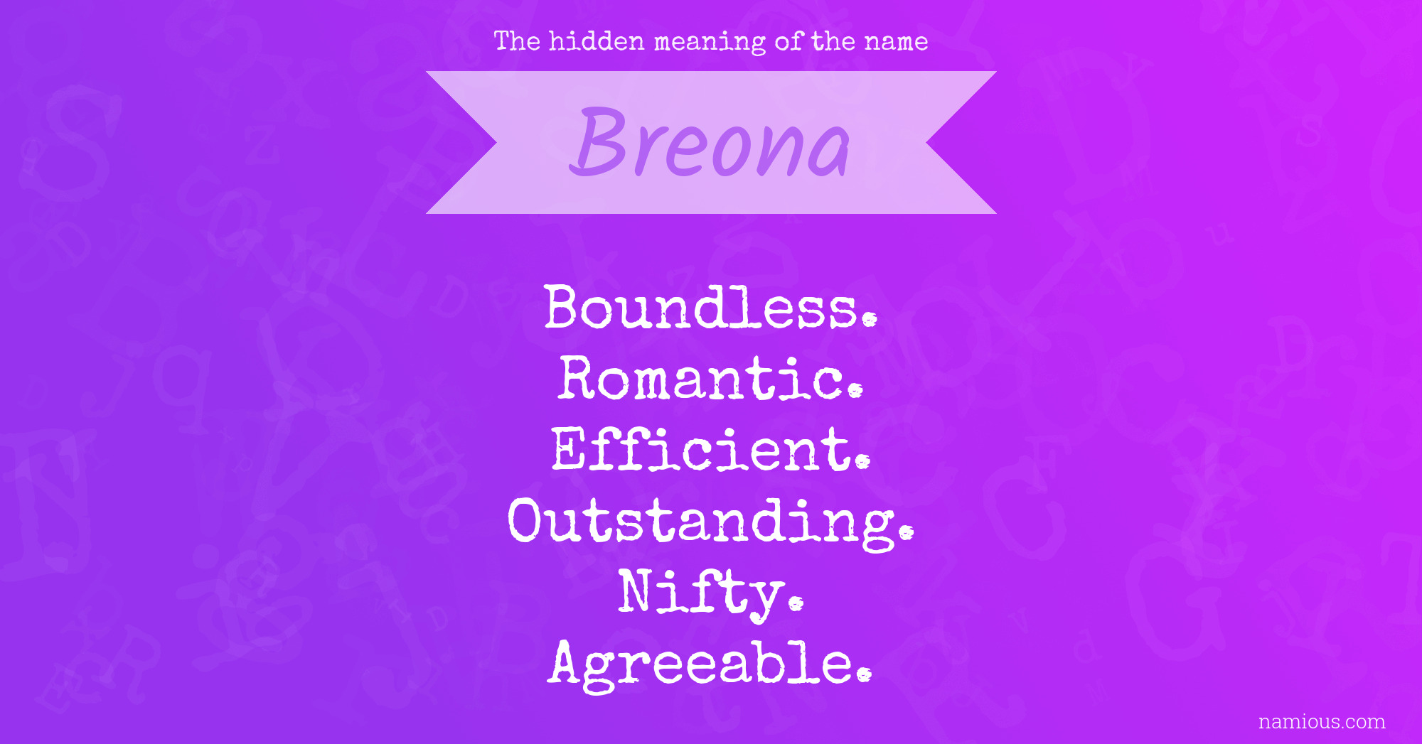 The hidden meaning of the name Breona